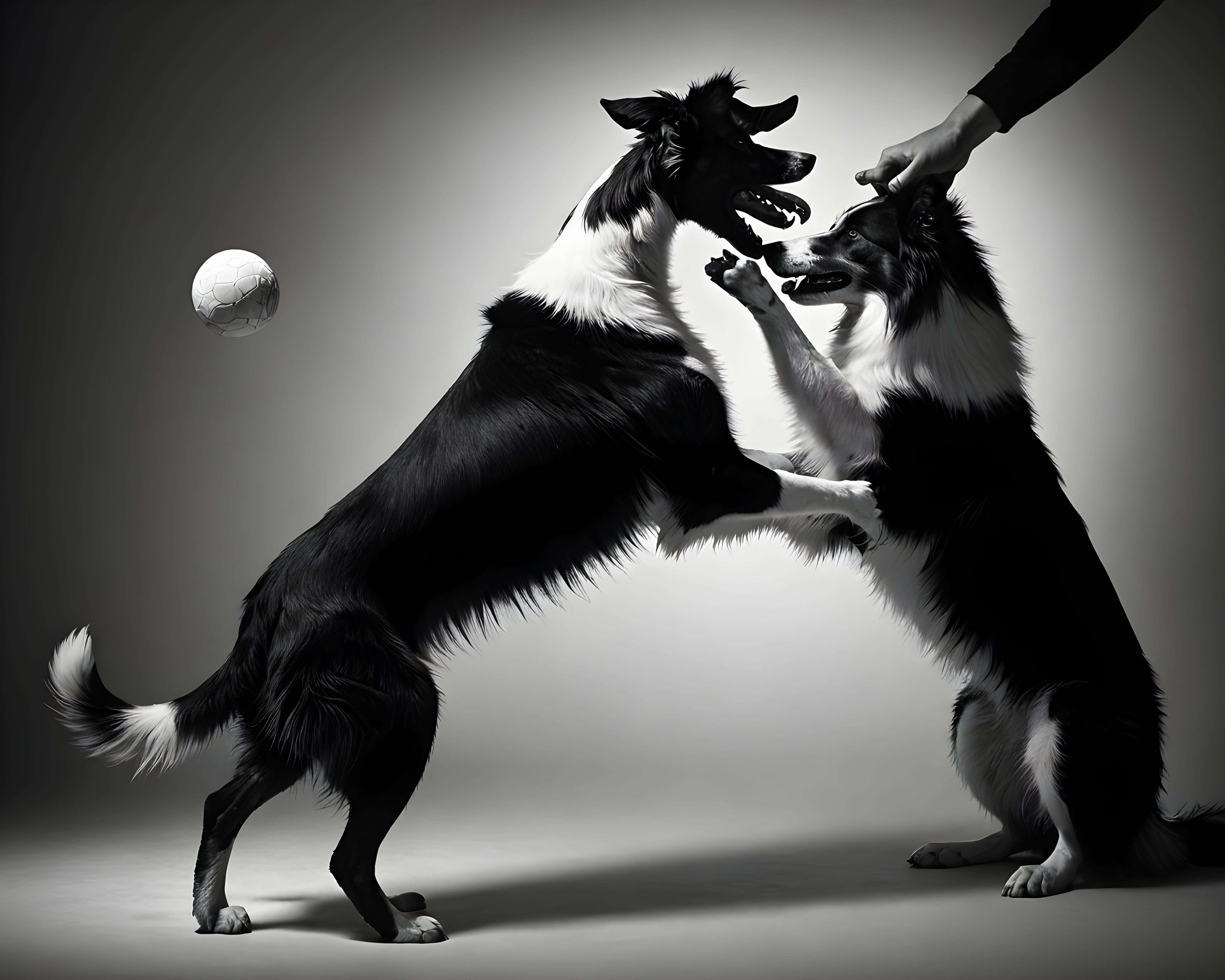 Collie — Black & White (Playful)