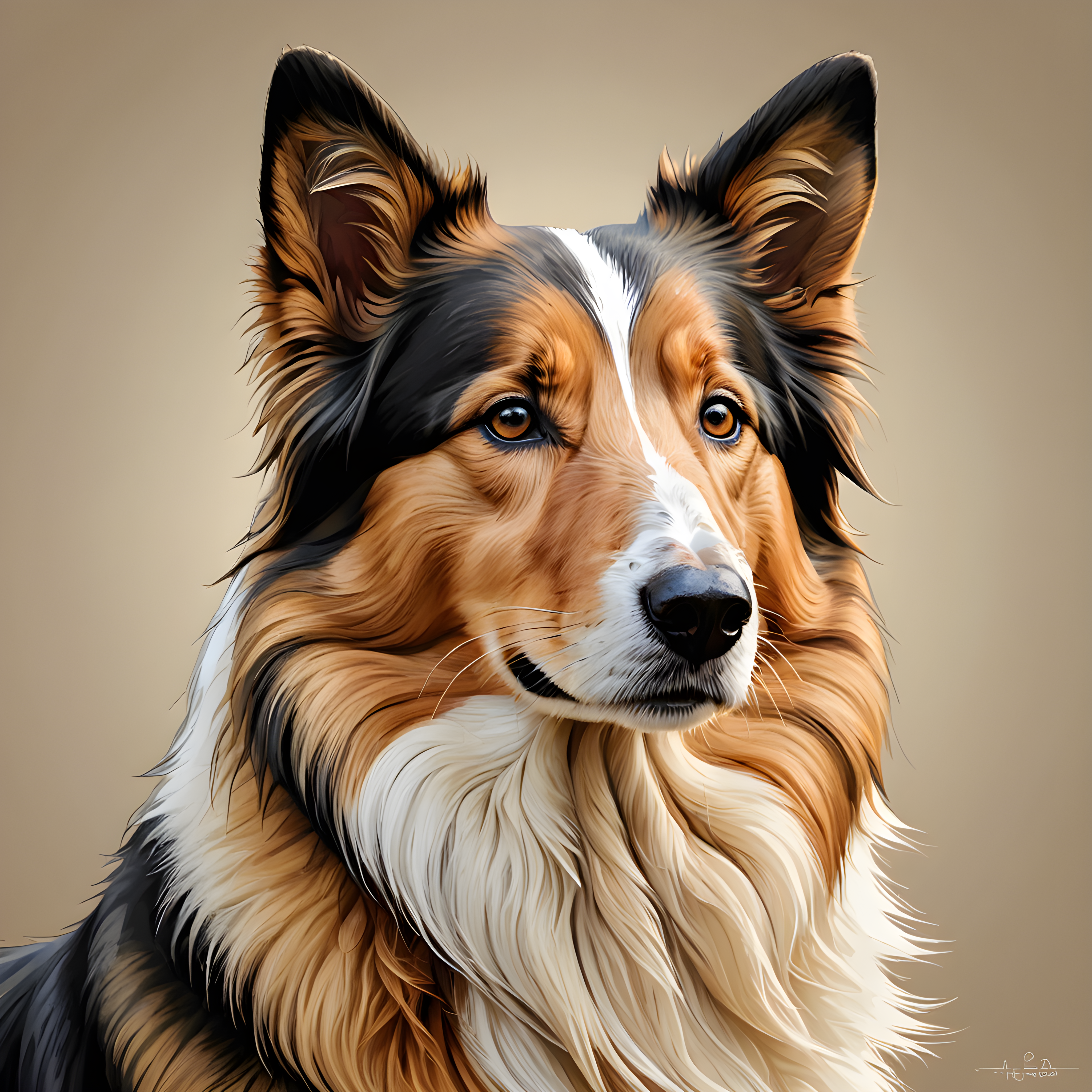 Collie — Line Art (Emotional)
