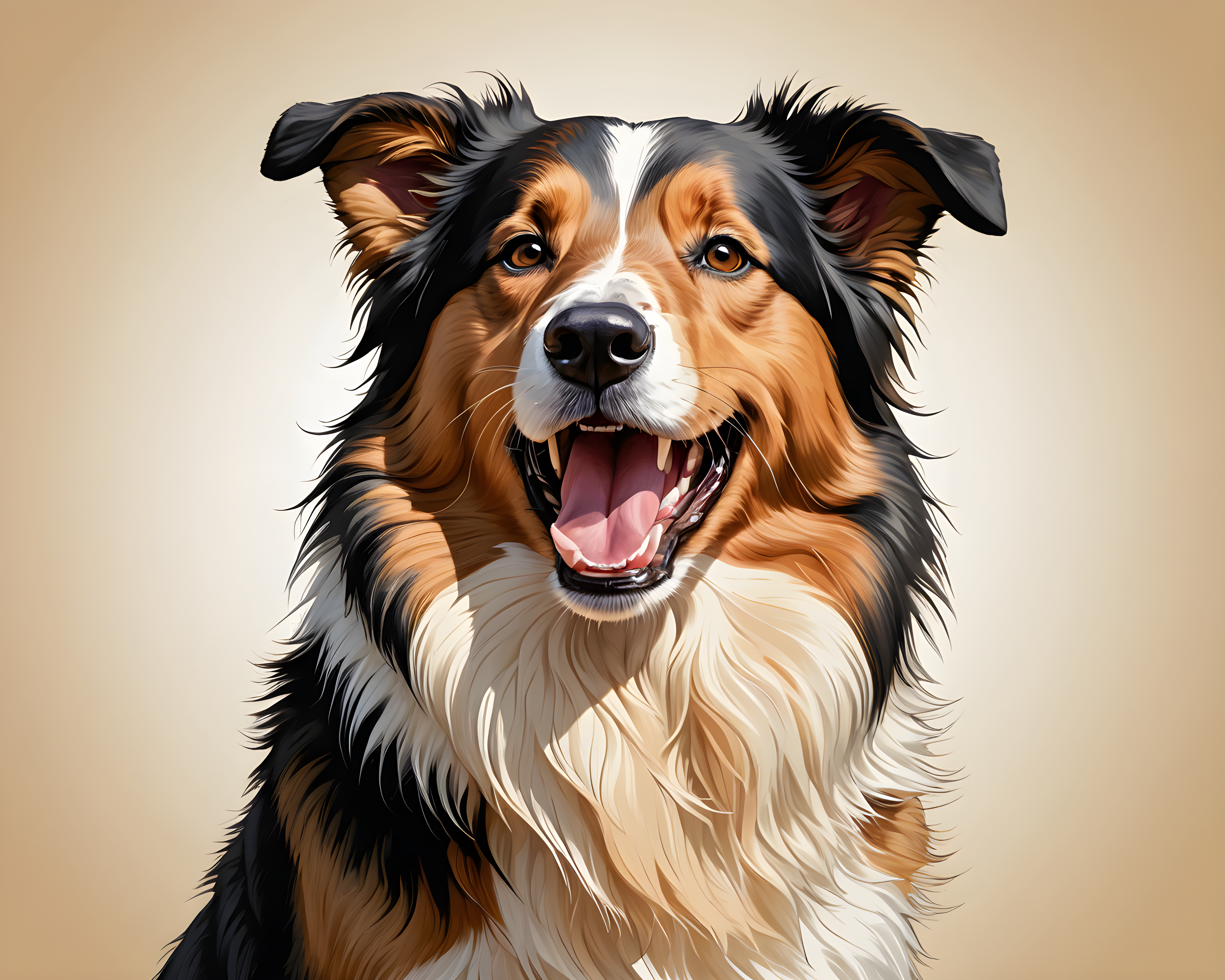 Collie — Line Art (Happy)