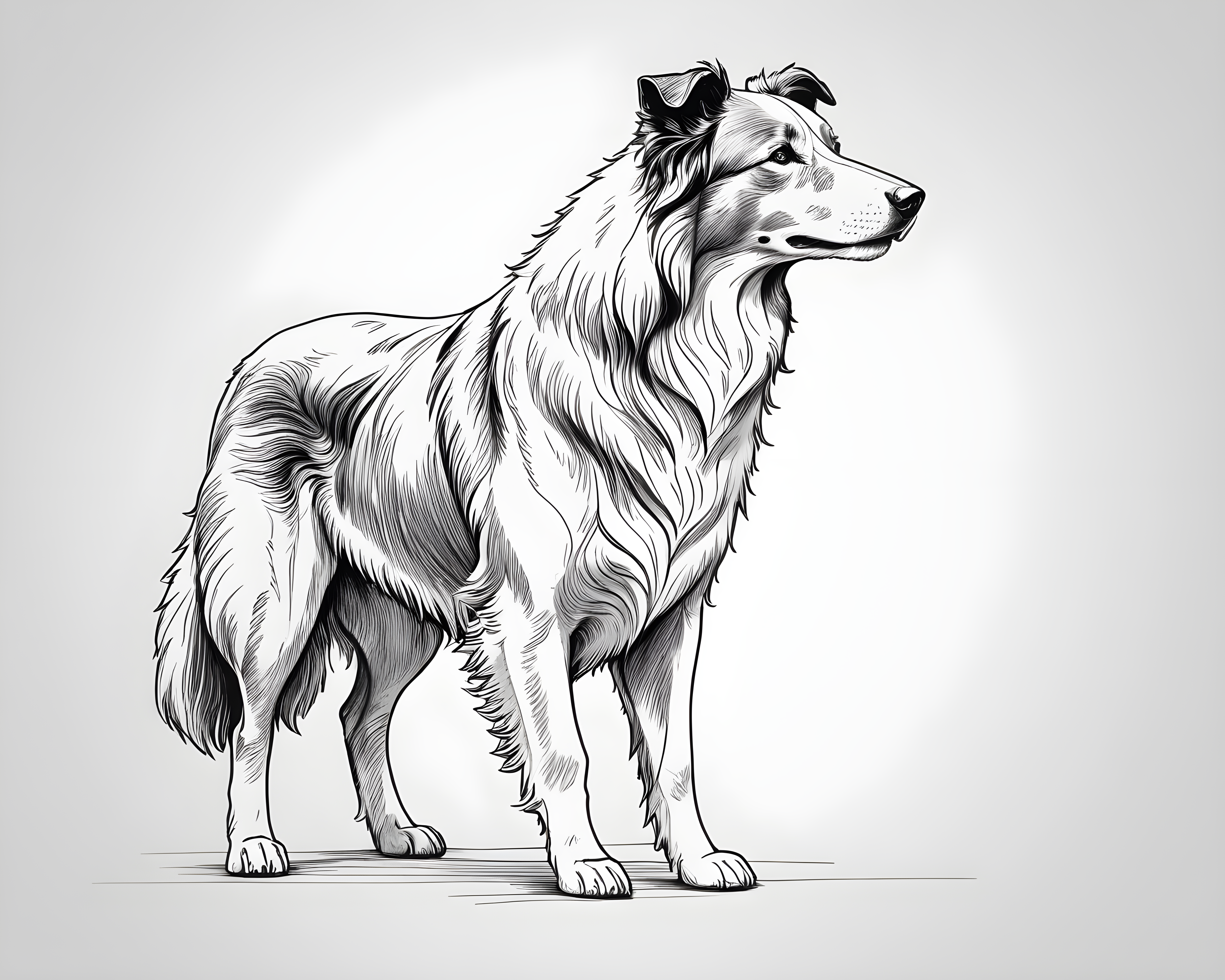 Collie — Minimalist Line Art (Motivational)