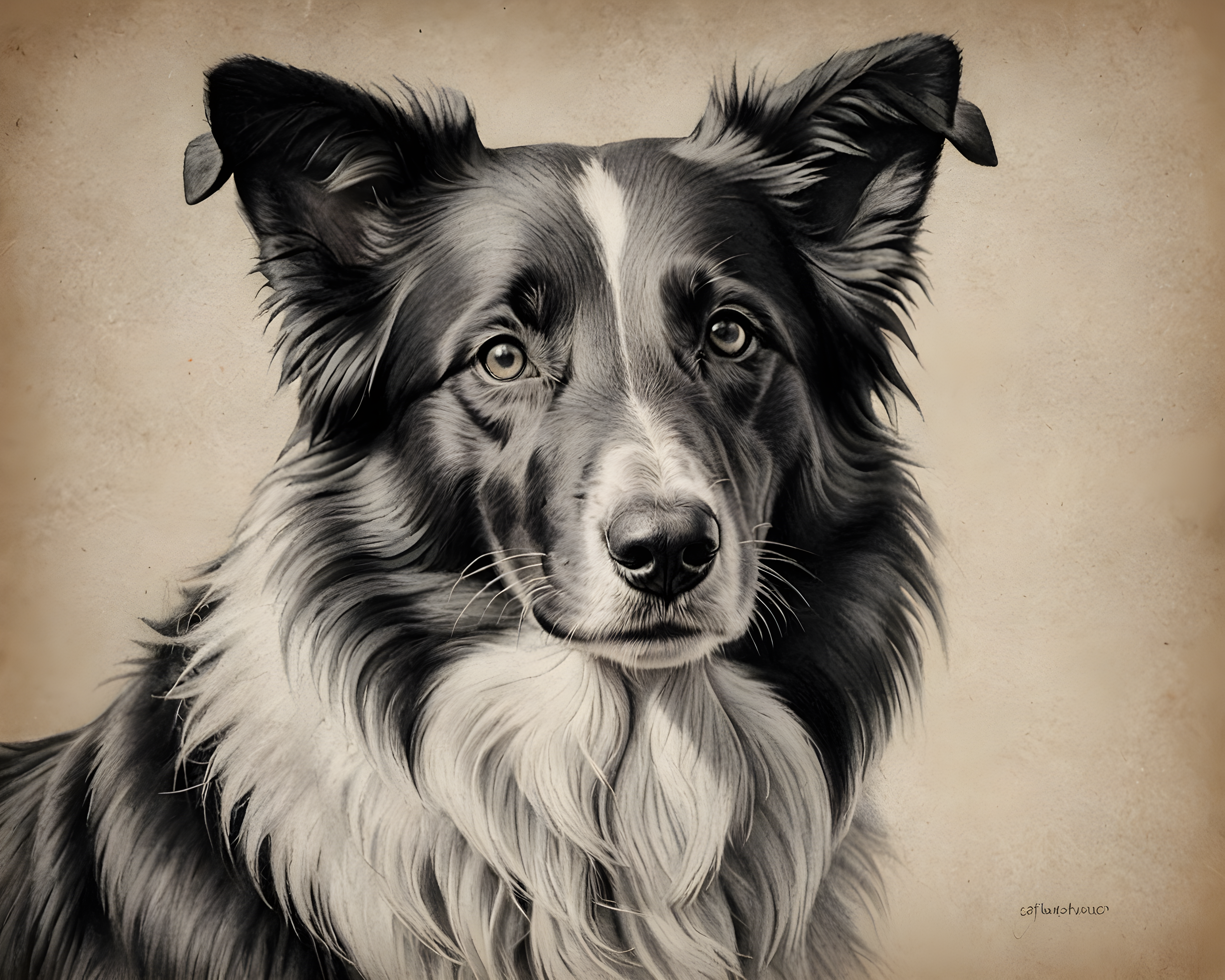 Collie — Pencil Sketch (Emotional)