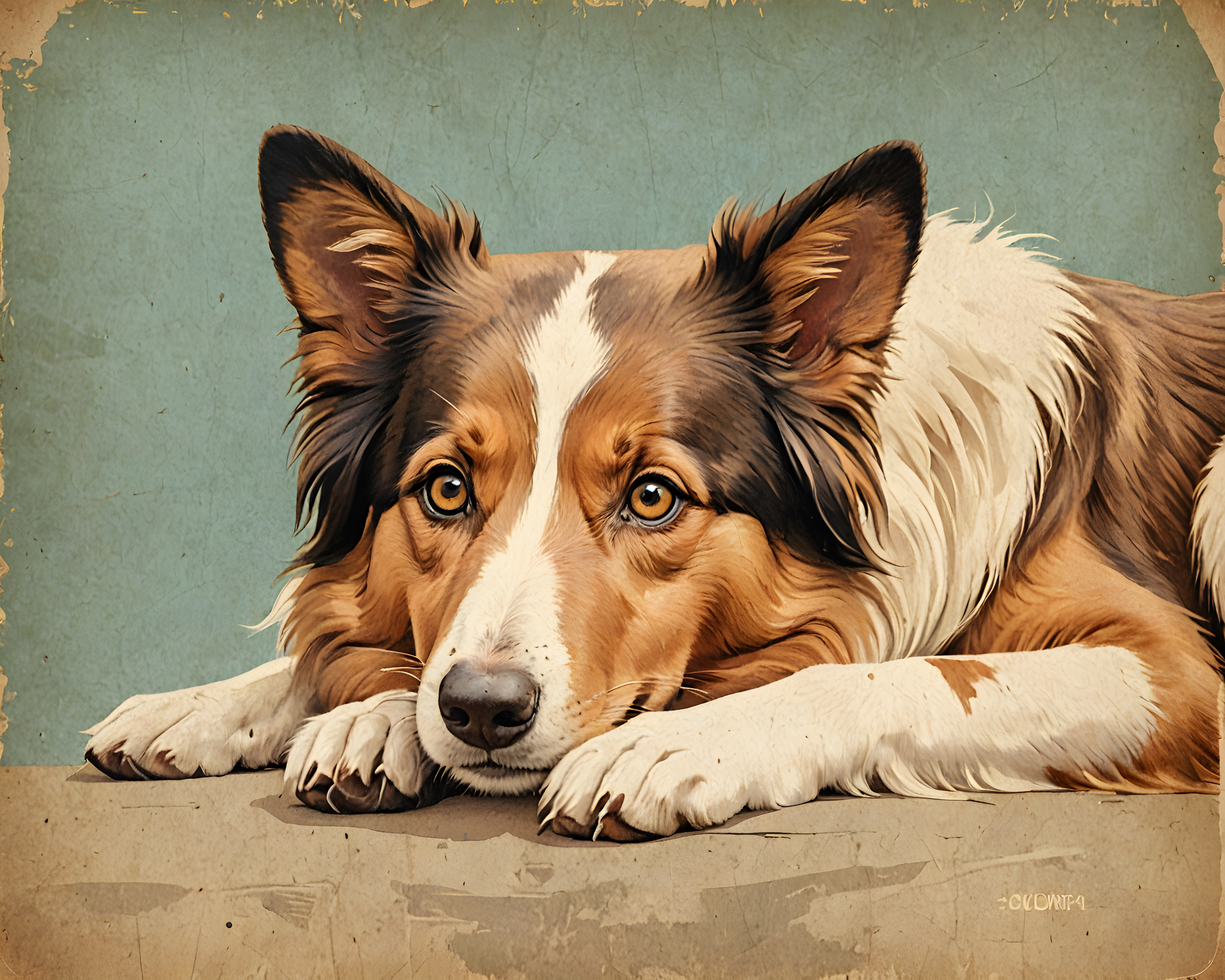 Collie — Vintage Poster (Cute)