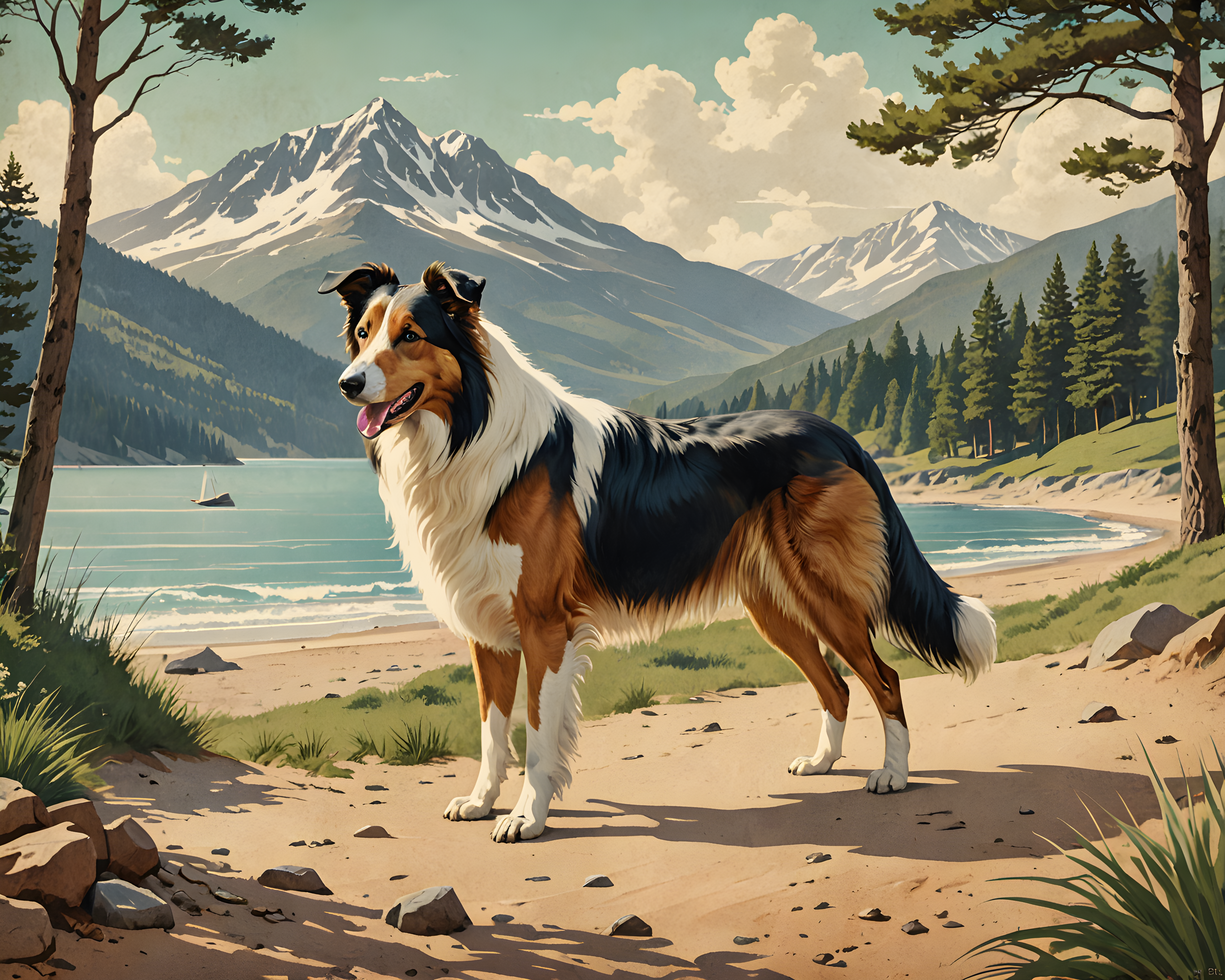 Collie — Vintage Poster (Fantasy)