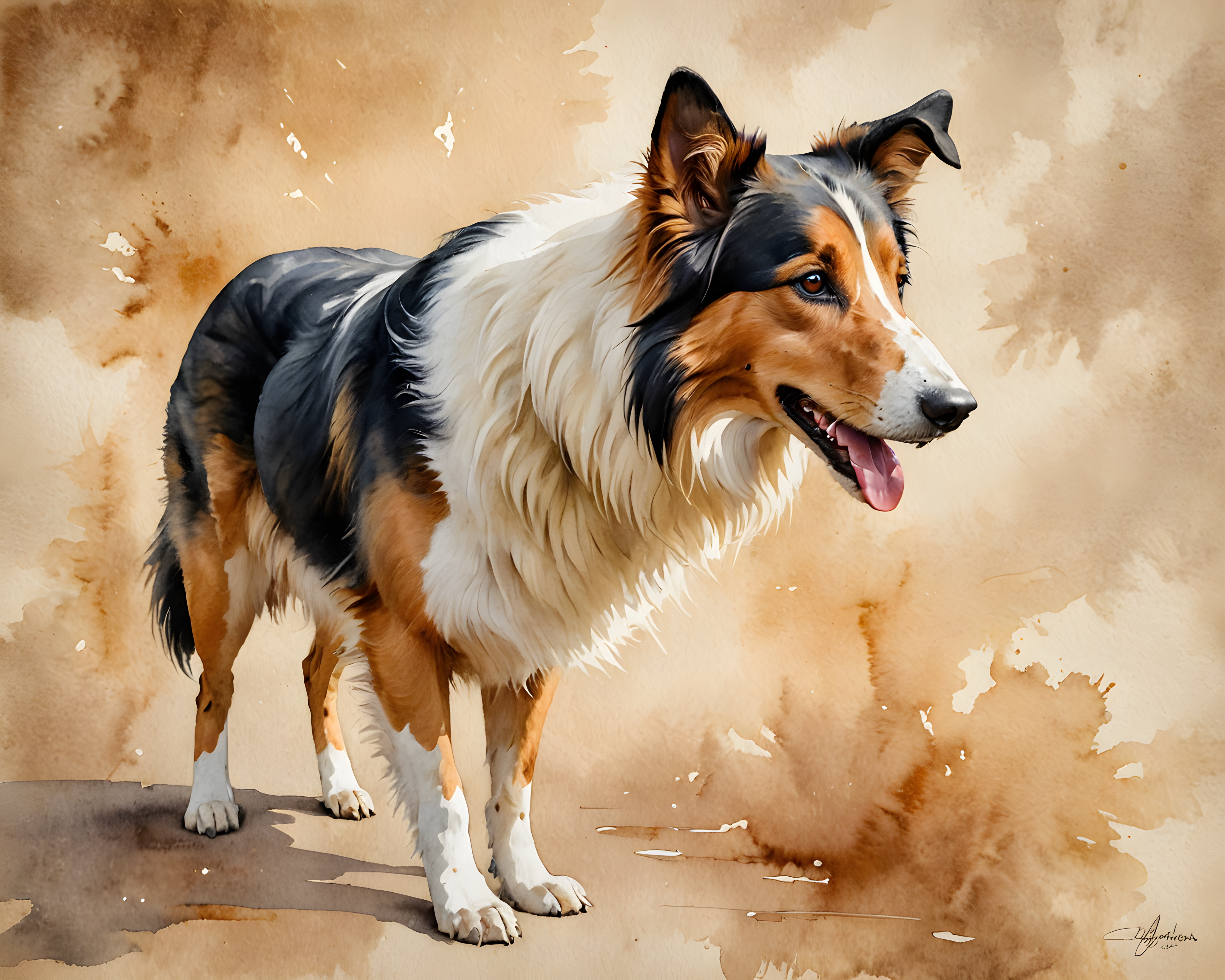 Collie — Watercolor (Motivational)