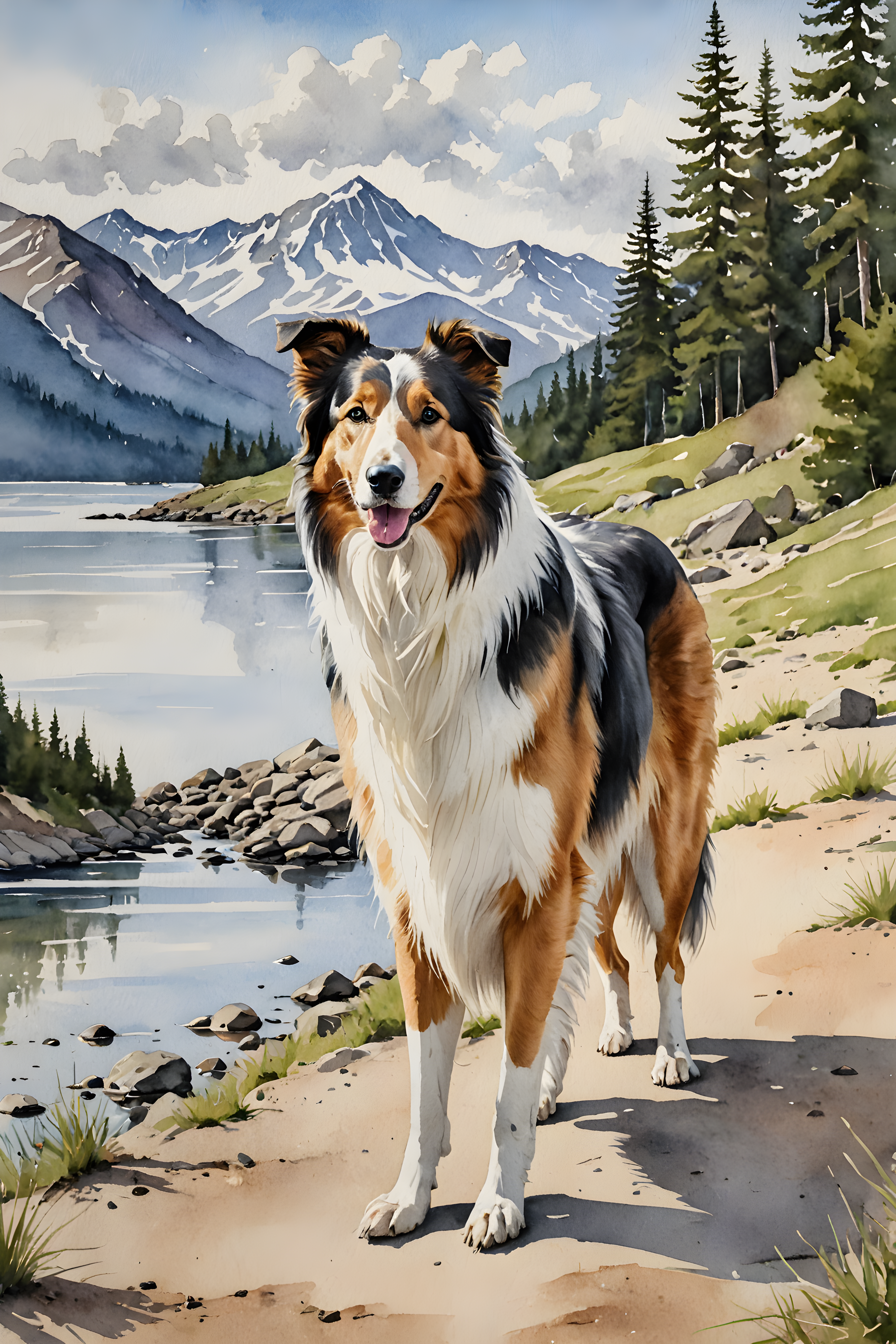 Collie — Watercolor (Savage)