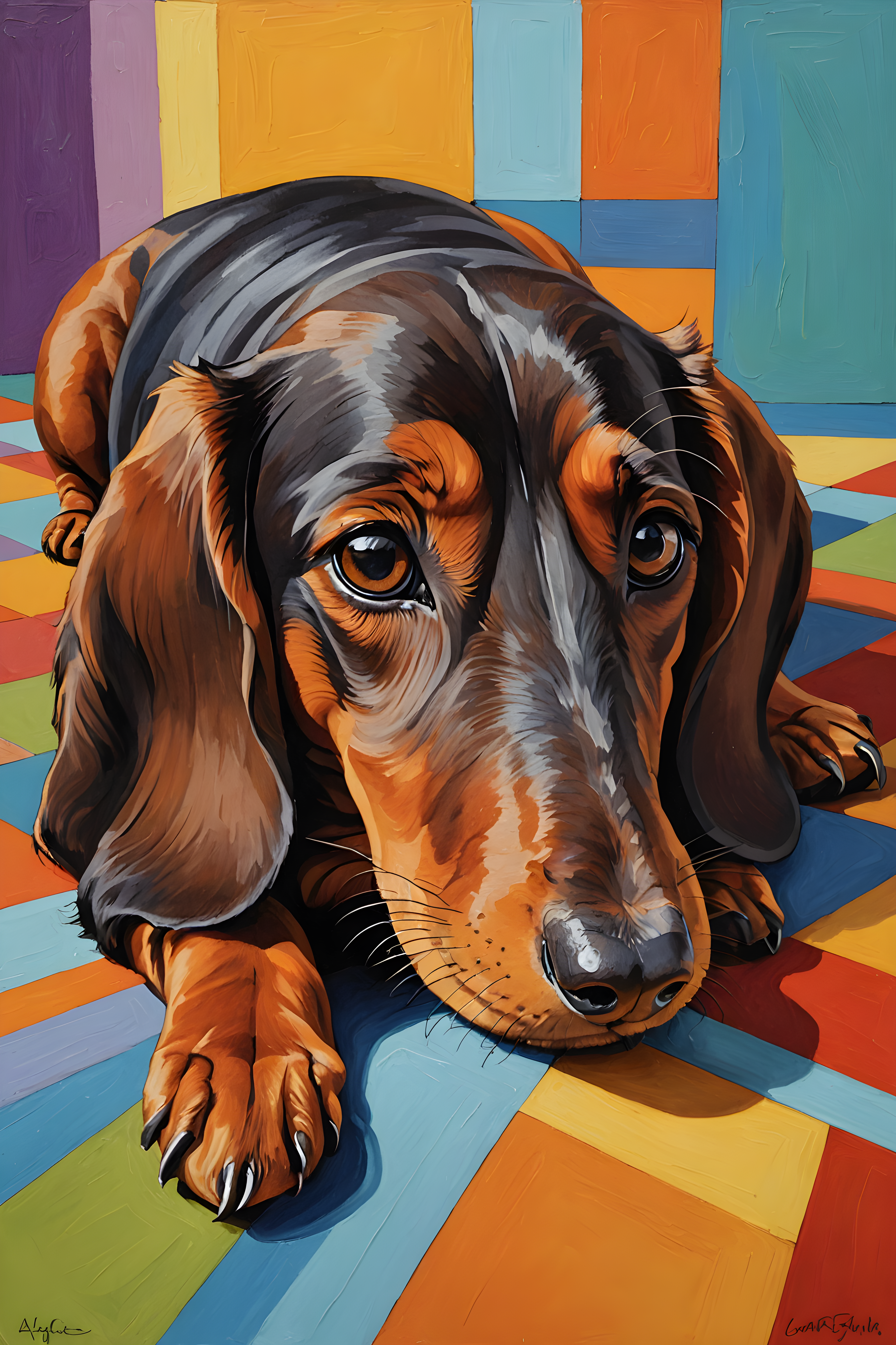Dachshund — Abstract (Sleepy)