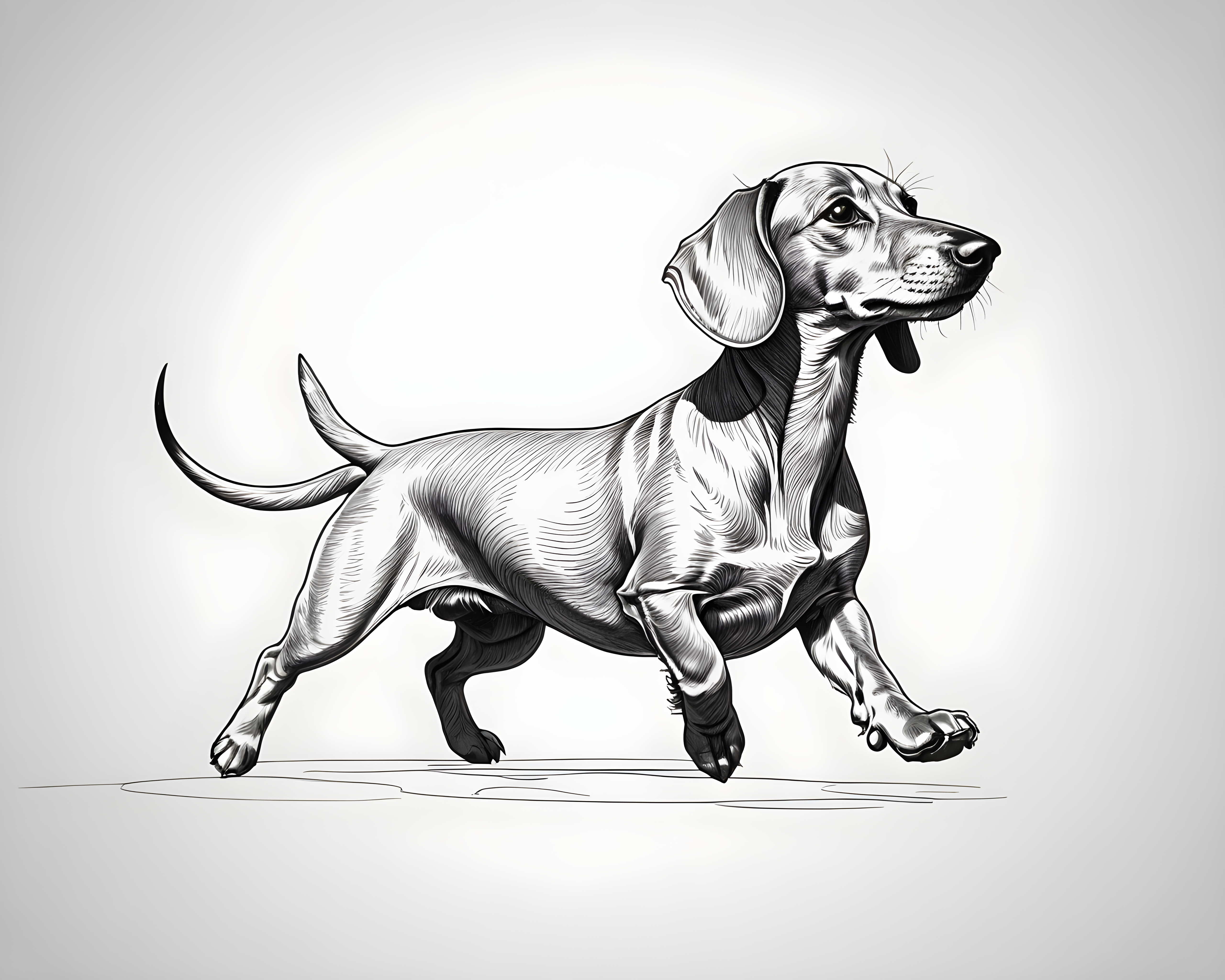 Dachshund — Minimalist Line Art (Emotional)