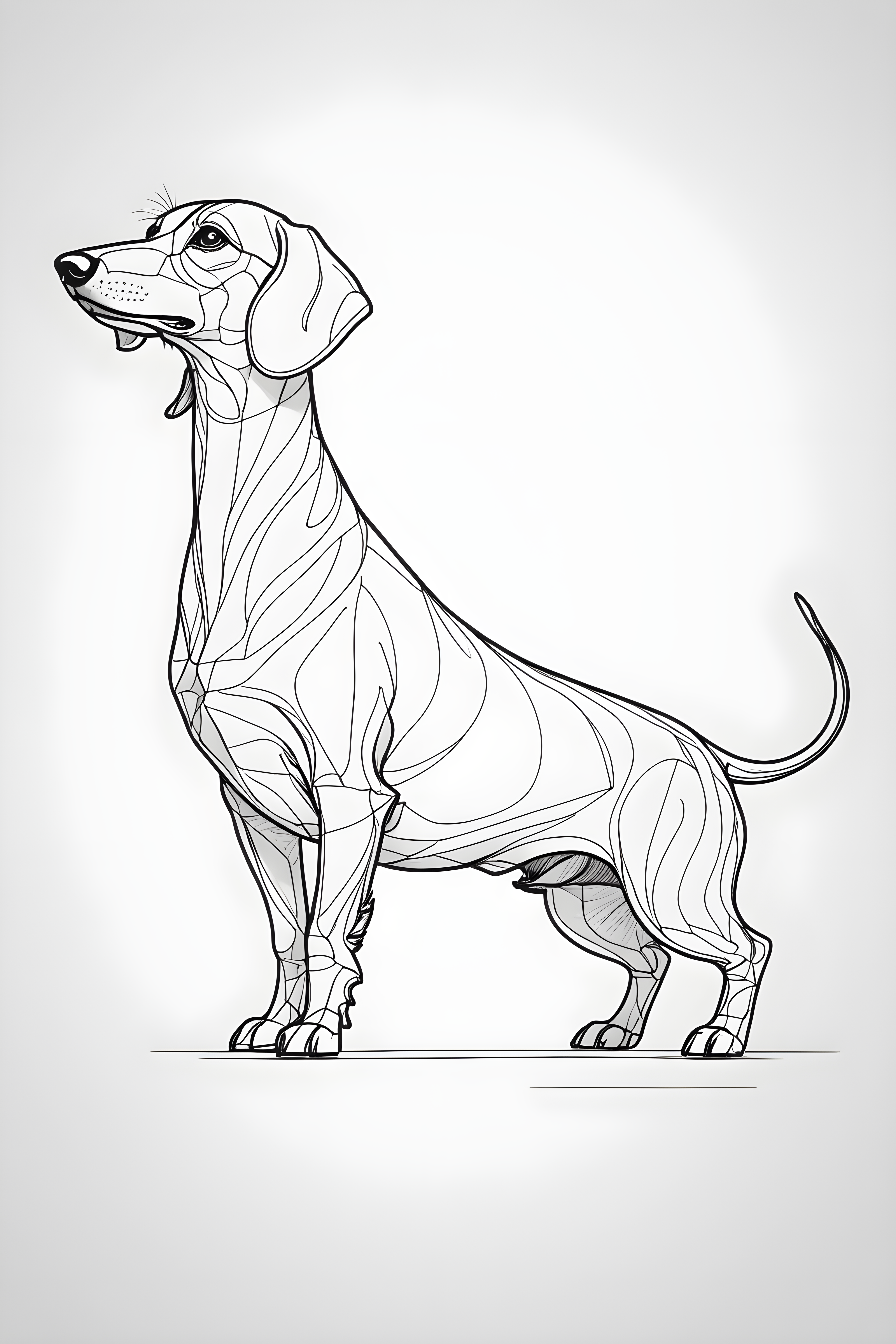Dachshund — Minimalist Line Art (Energetic)