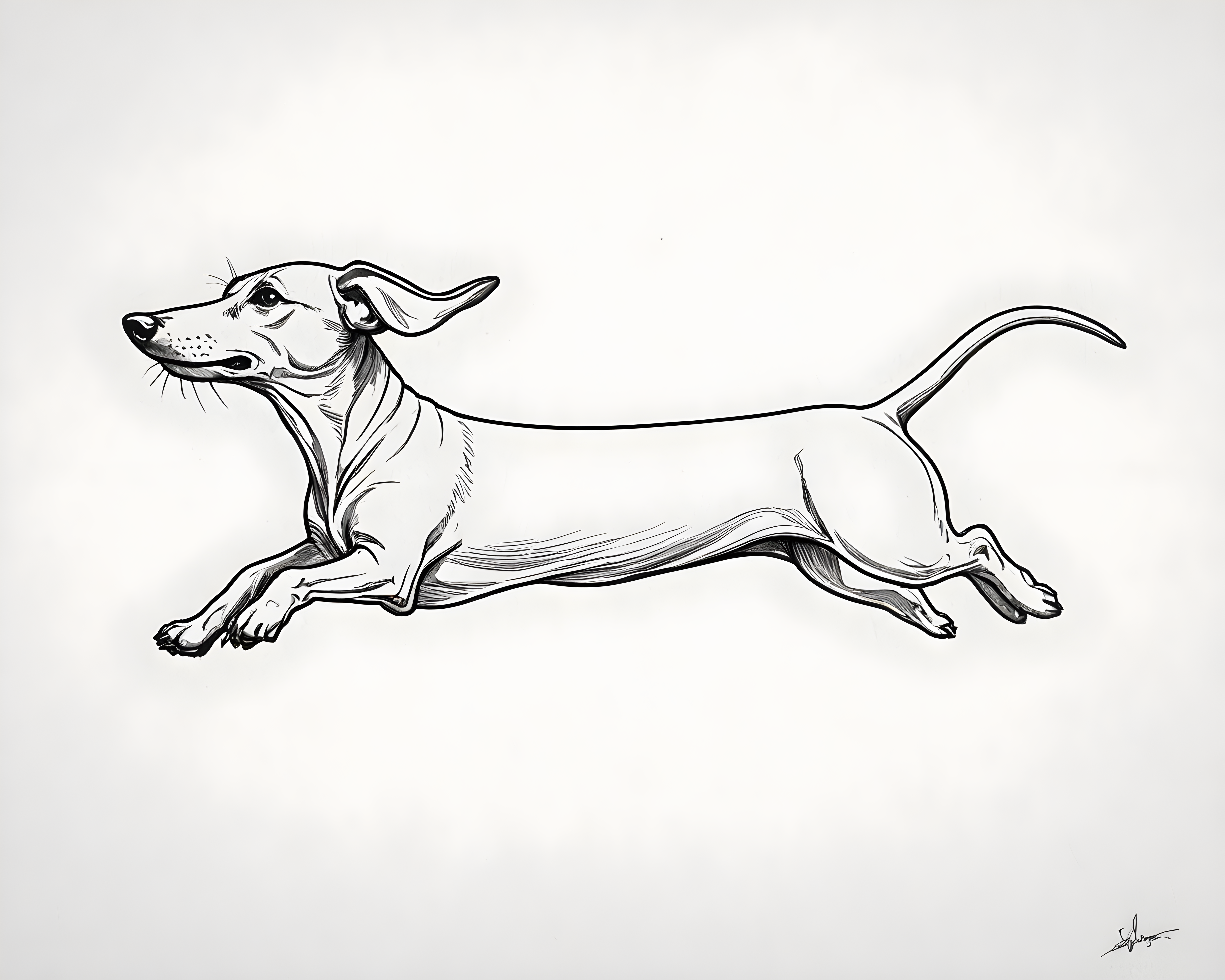 Dachshund — Minimalist Line Art (Funny)