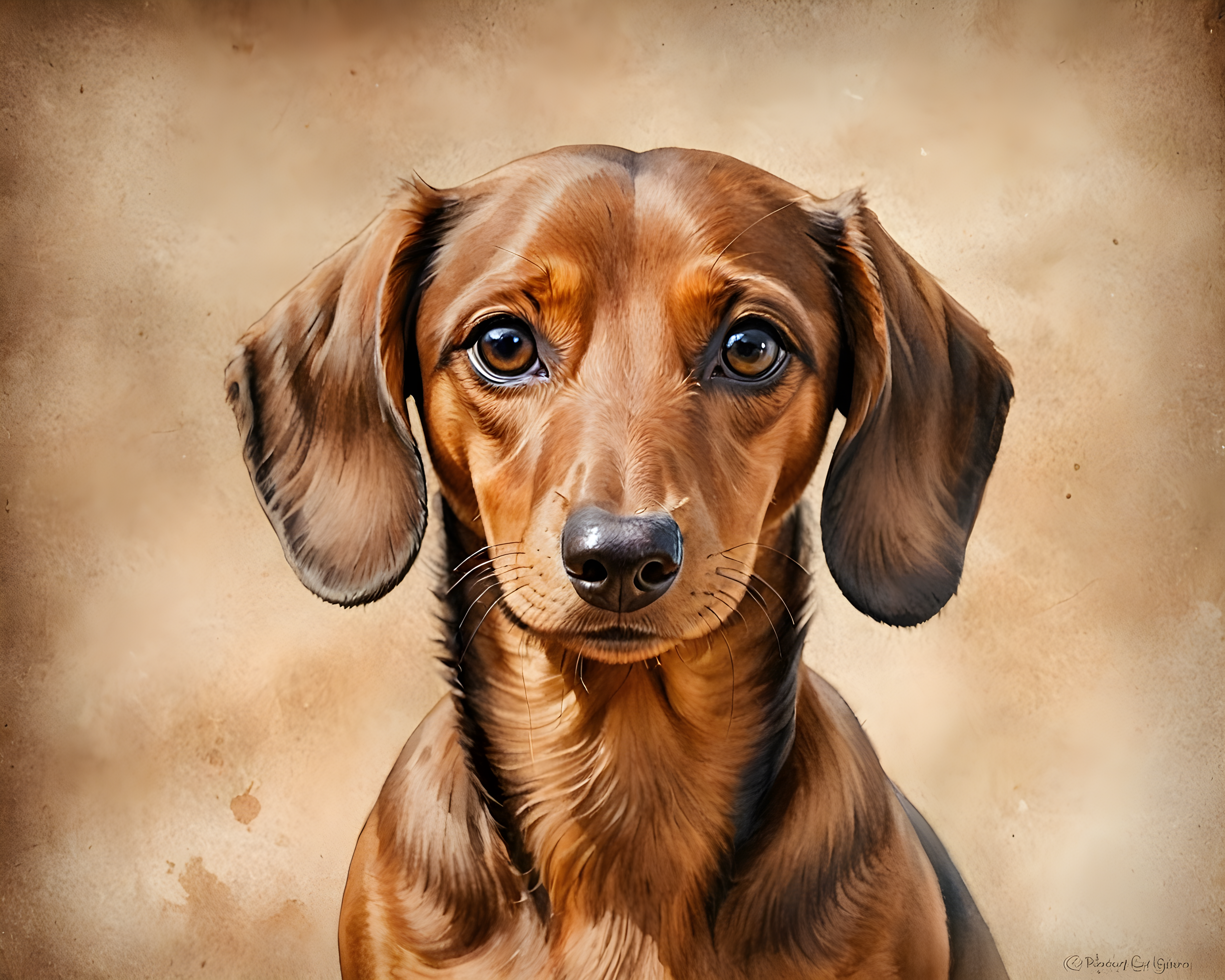 Dachshund — Watercolor (Romantic)