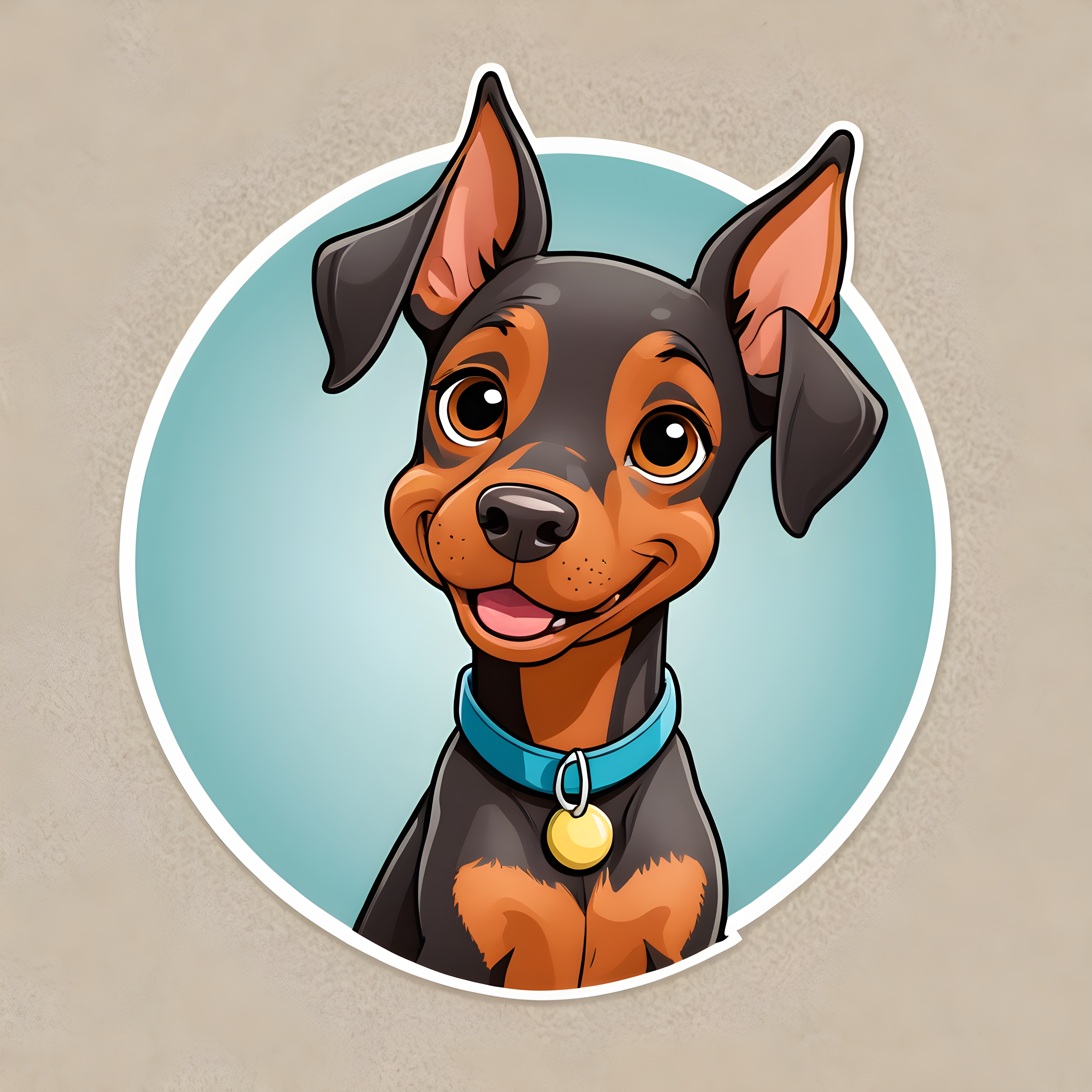 Doberman Pinscher — Cartoon / Kawaii (Playful)
