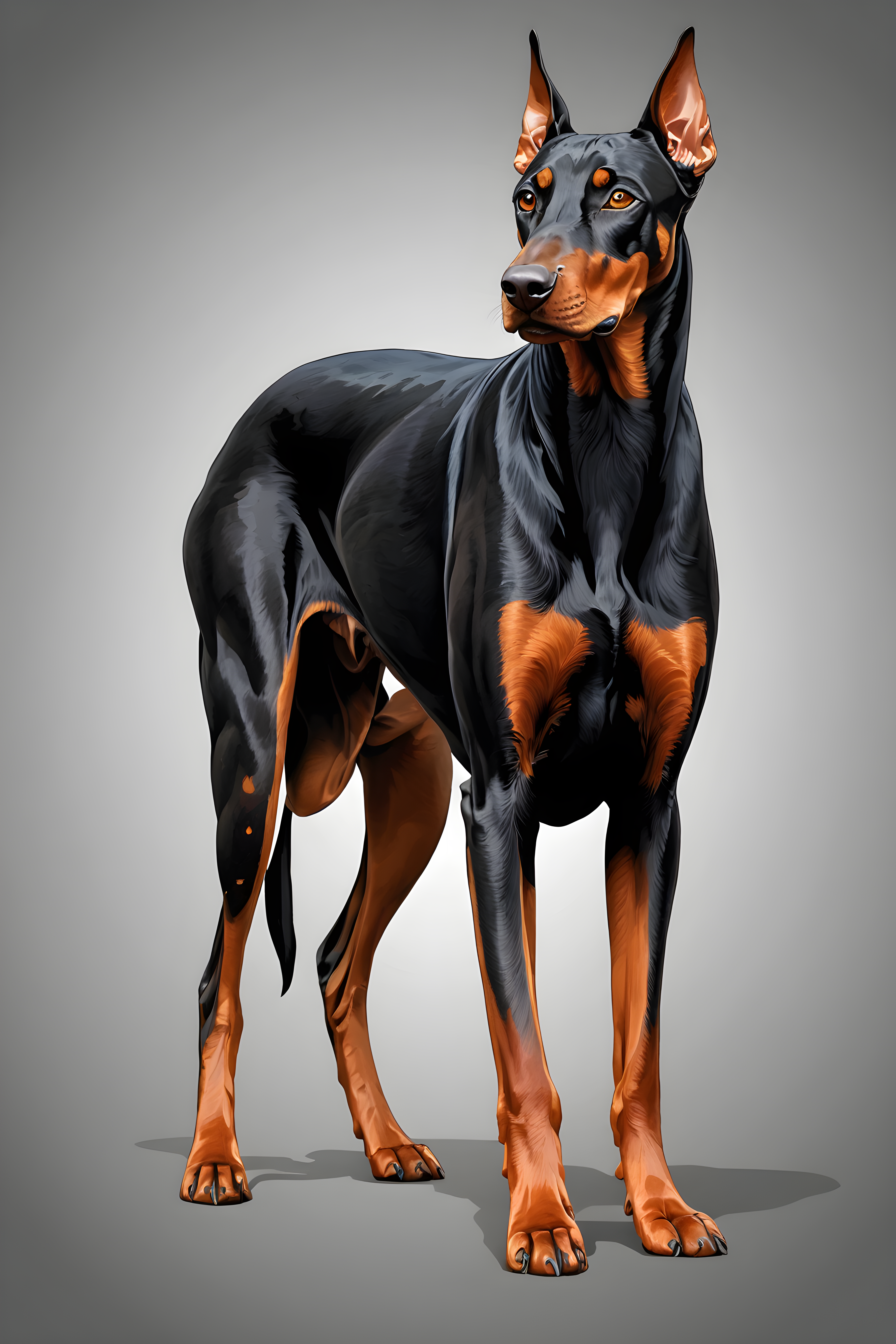 Doberman Pinscher — Line Art (Energetic)