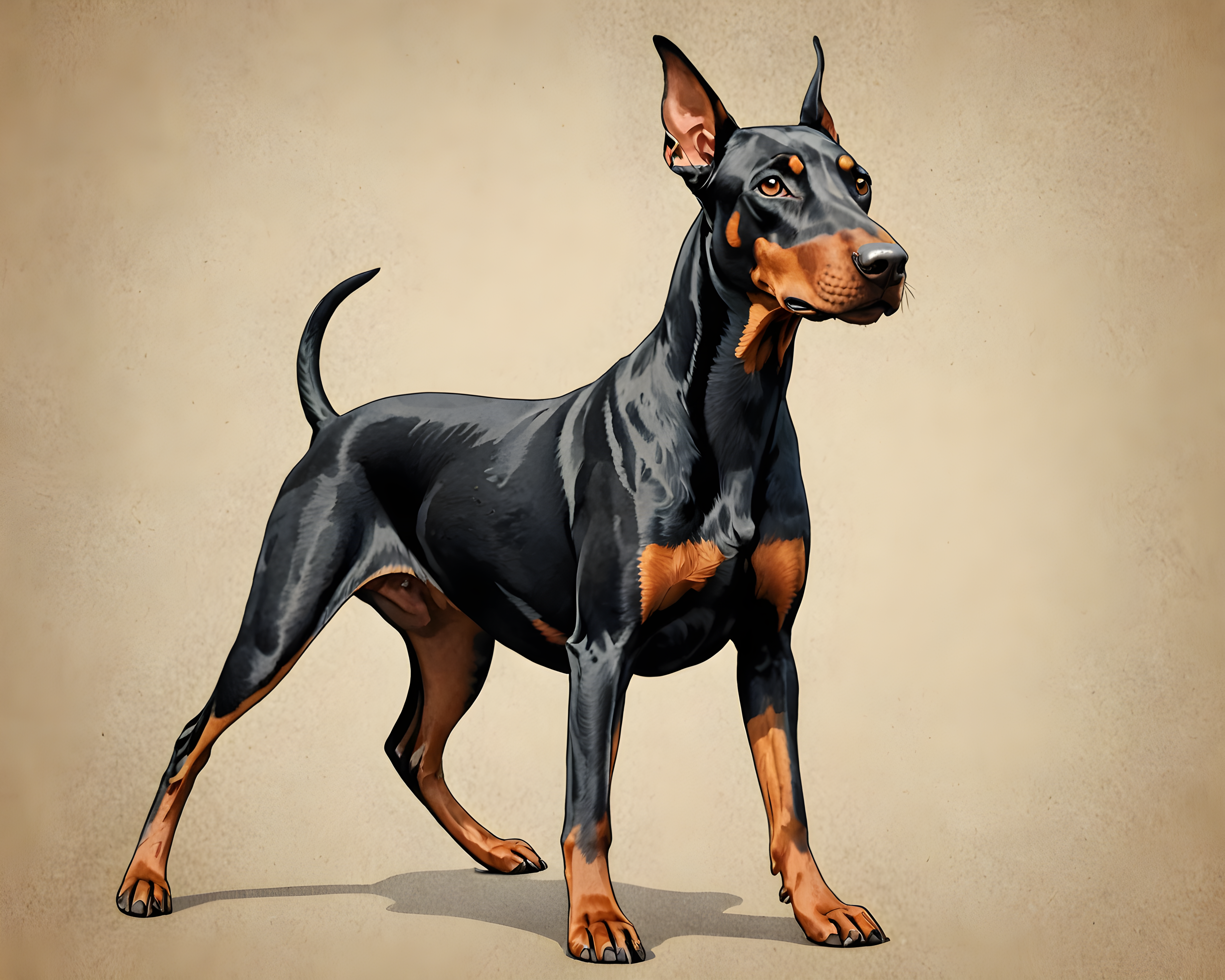 Doberman Pinscher — Retro (Sleepy)