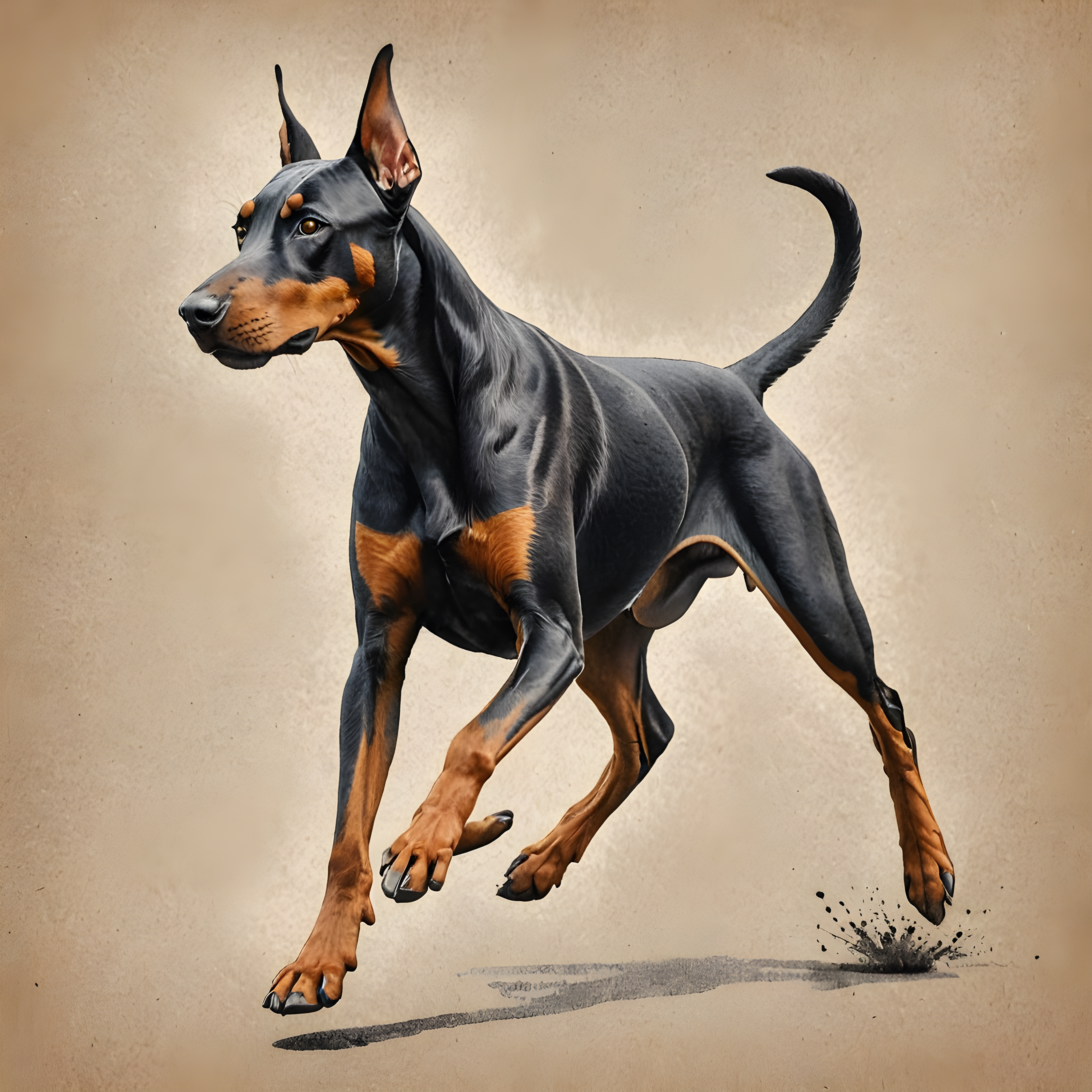 Doberman Pinscher — Pencil Sketch (Aesthetic)