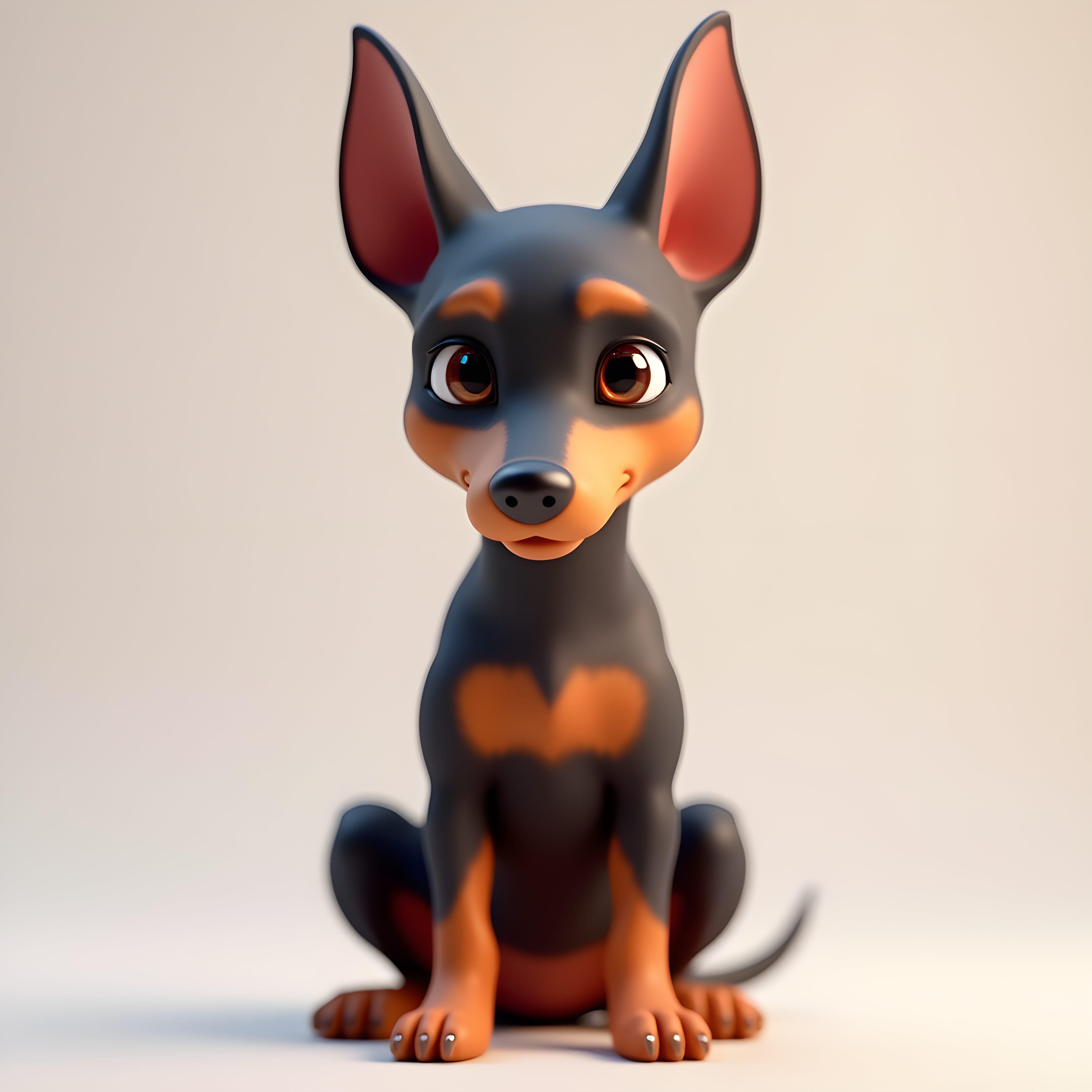 Doberman Pinscher — 3D Render (Cute)