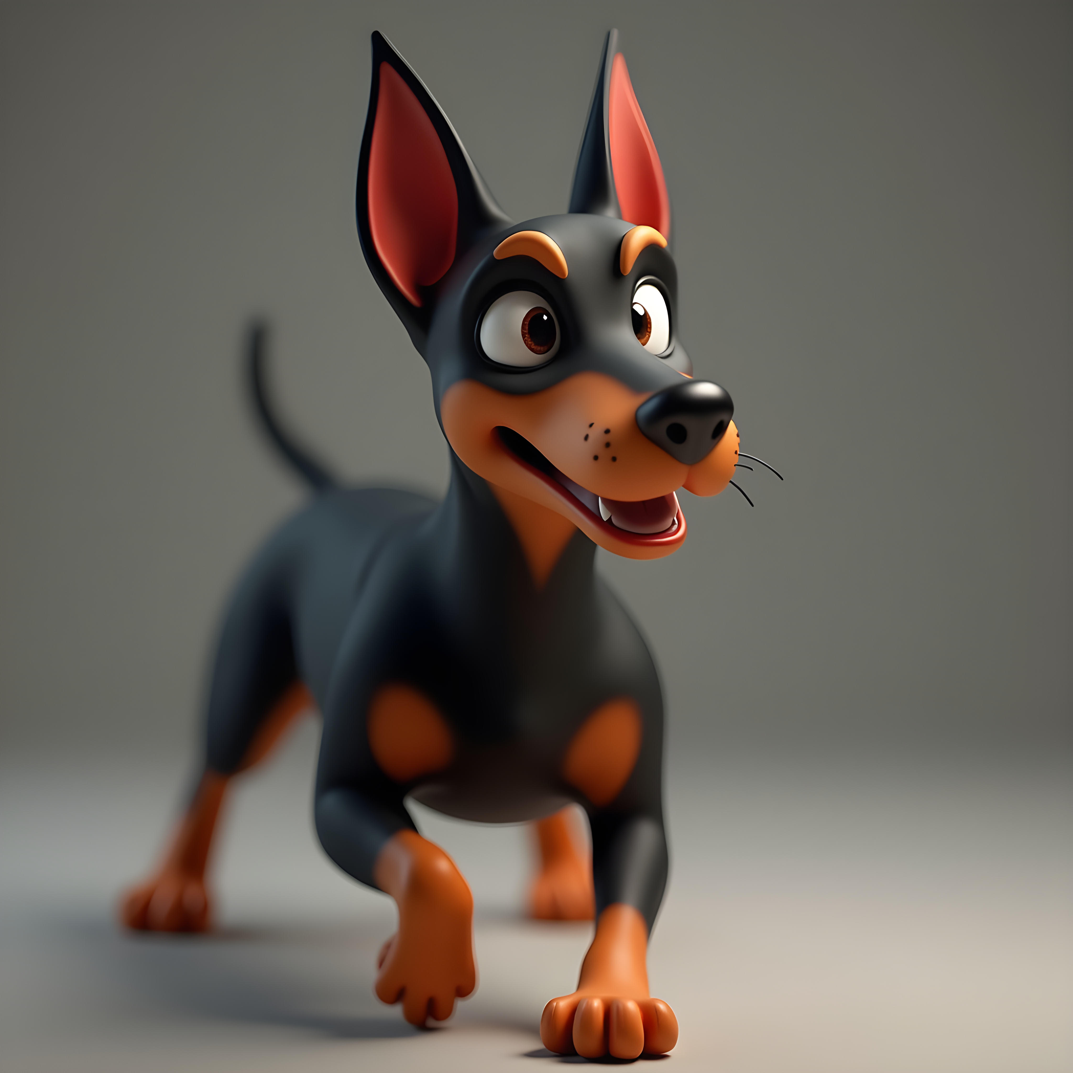 Doberman Pinscher — 3D Render (Energetic)