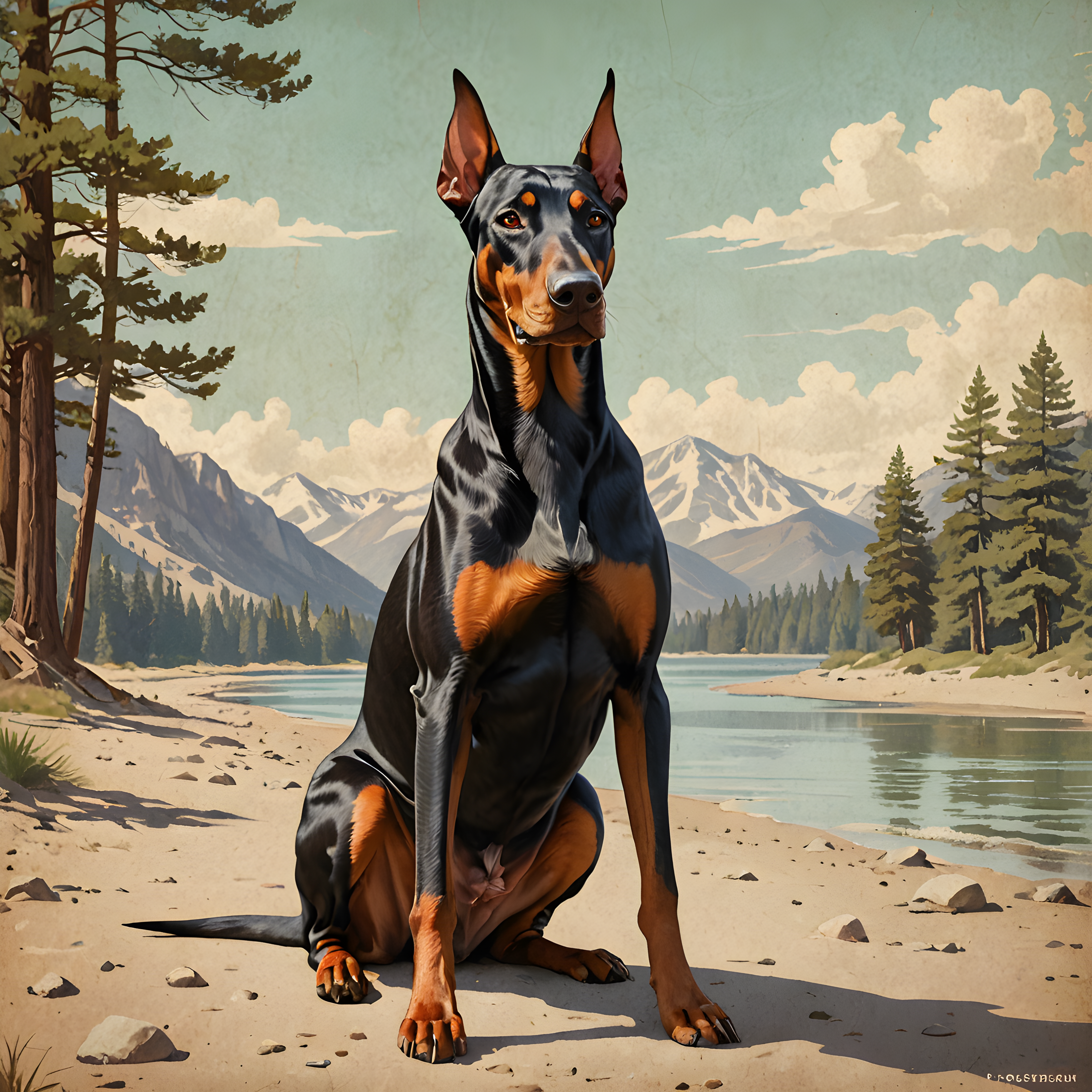 Doberman Pinscher — Vintage Poster (Funny)