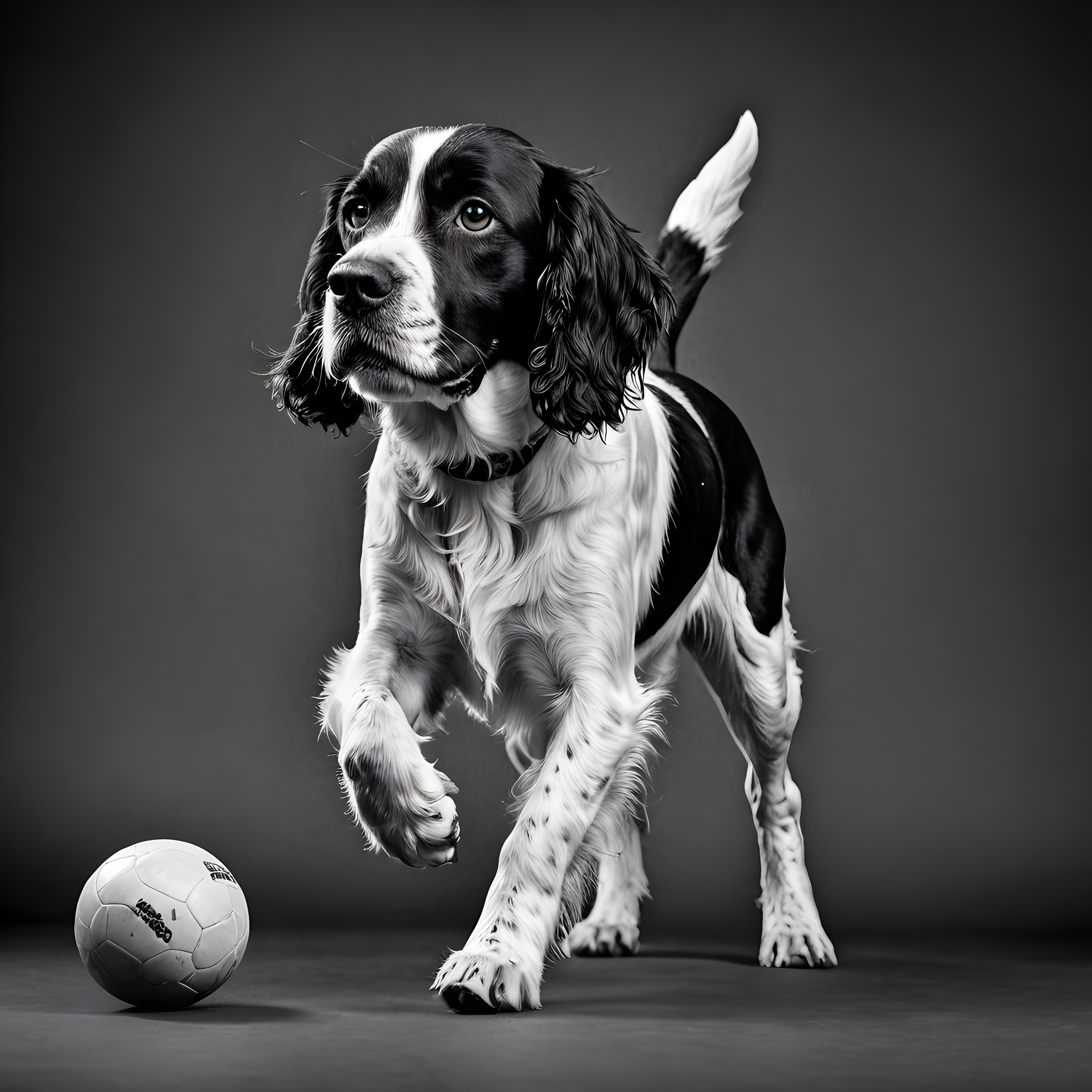 English Springer Spaniel — Black & White (Playful)