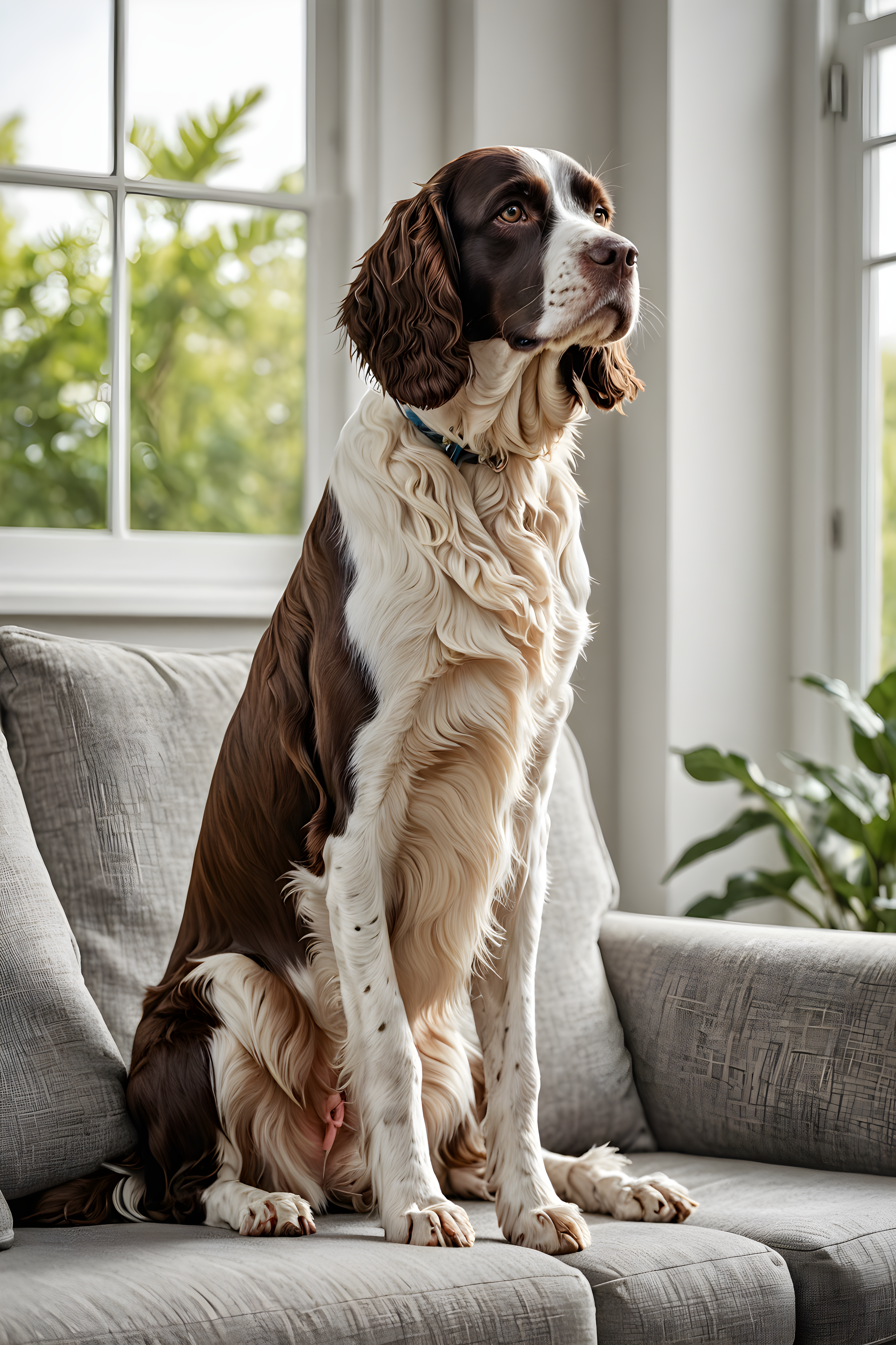 English Springer Spaniel — Line Art (Lifestyle)