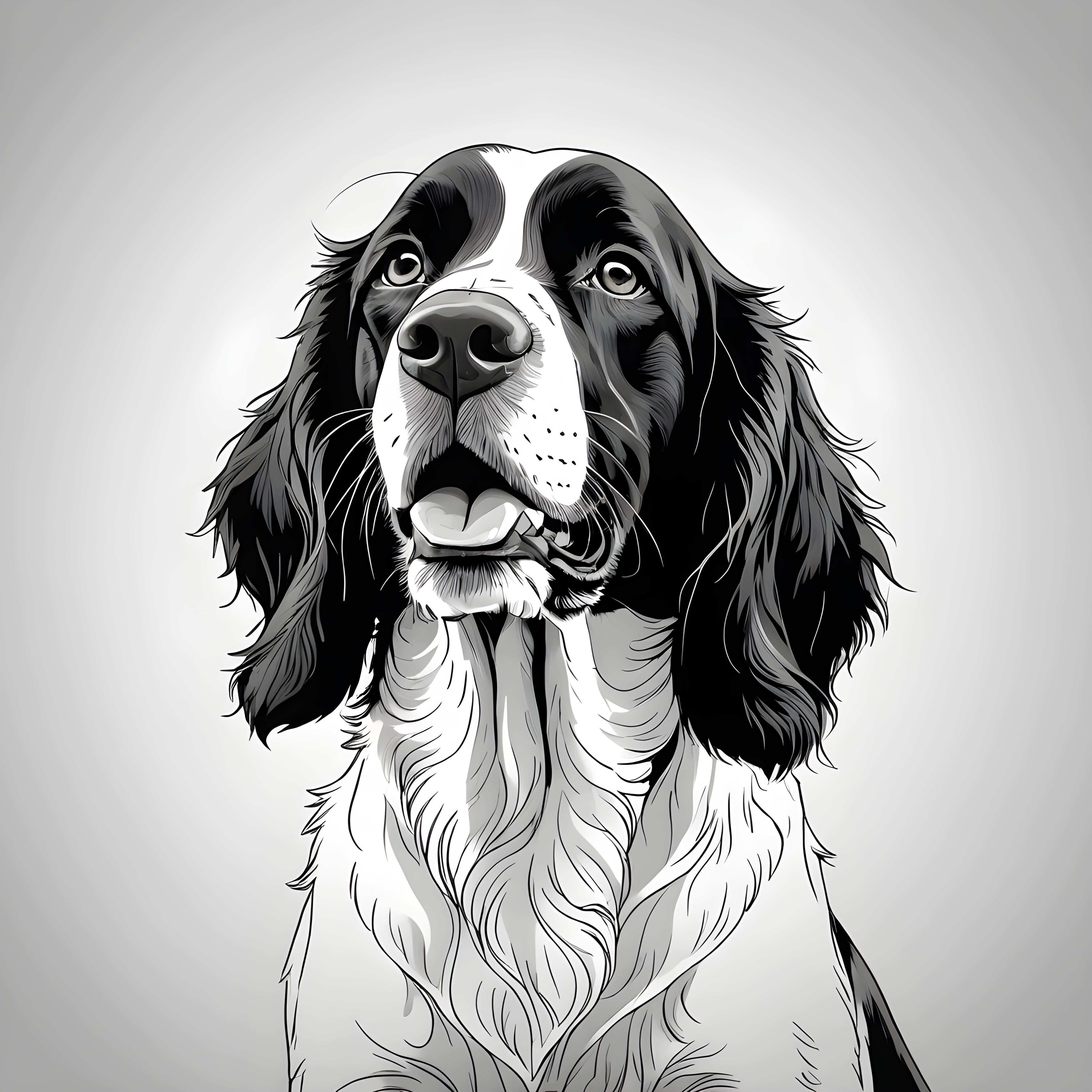 English Springer Spaniel — Minimalist Line Art (Happy)