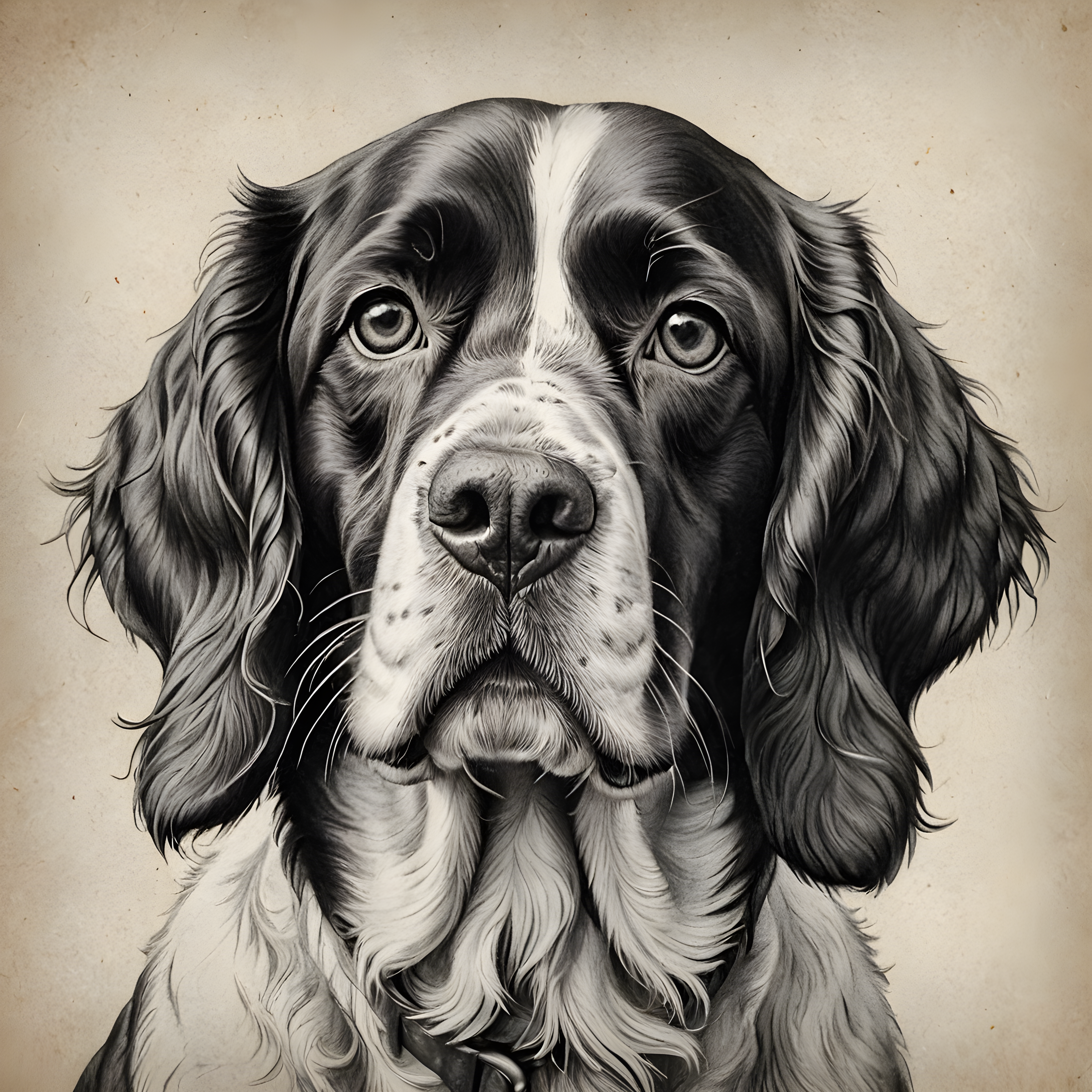 English Springer Spaniel — Pencil Sketch (Funny)