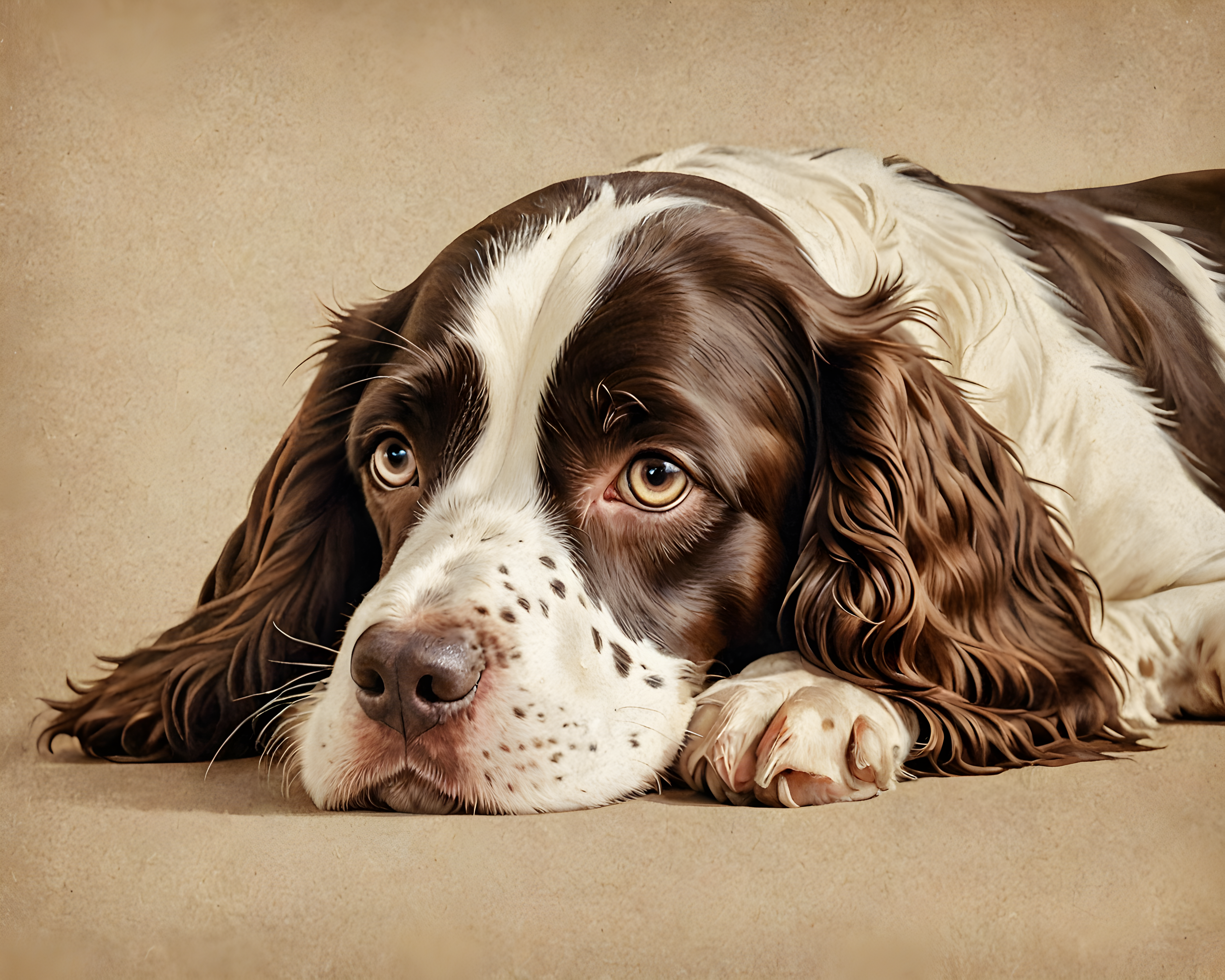 English Springer Spaniel — Vintage Poster (Cute)