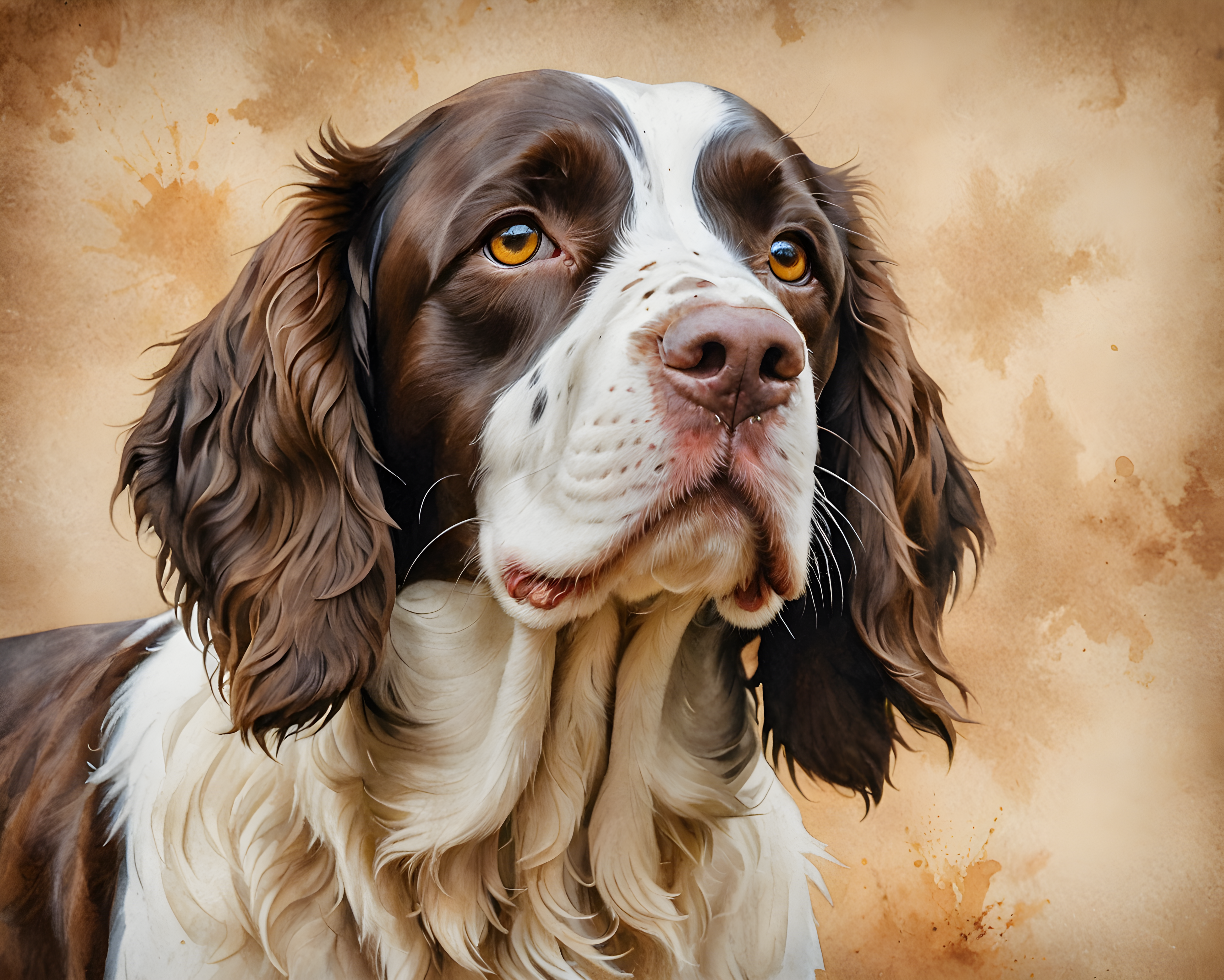 English Springer Spaniel — Watercolor (Energetic)