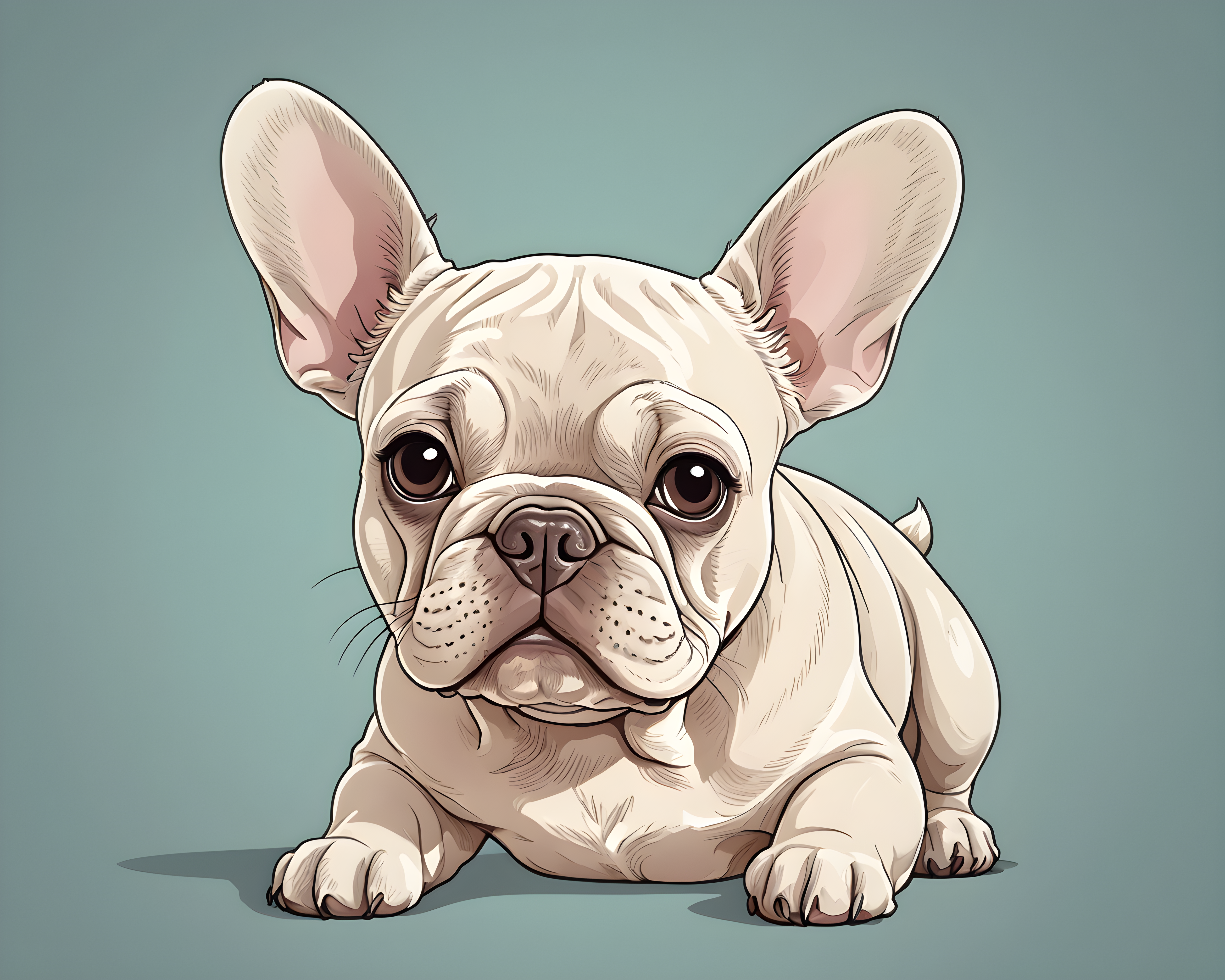French Bulldog — Line Art (Cute)