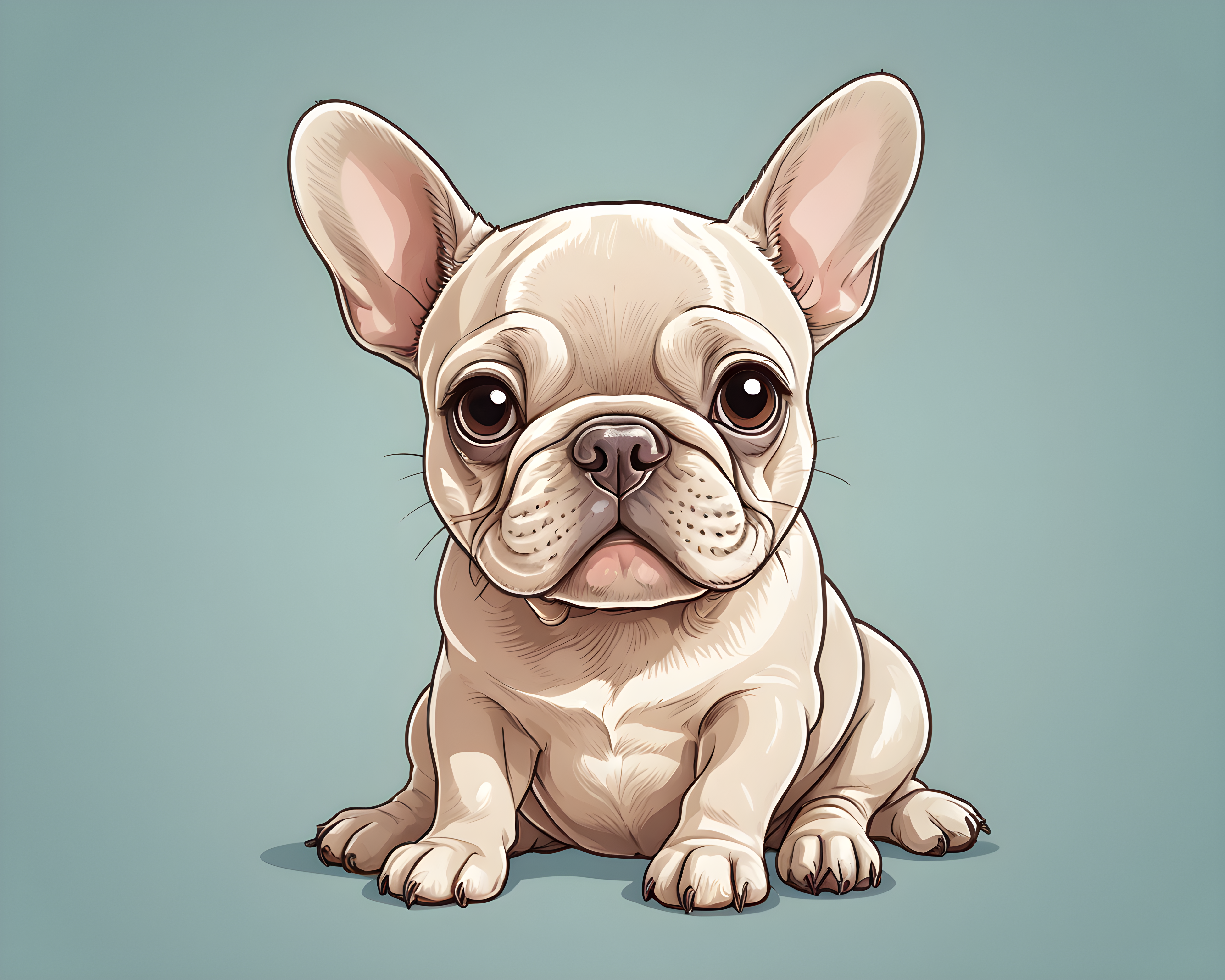 French Bulldog — Line Art (Cute)