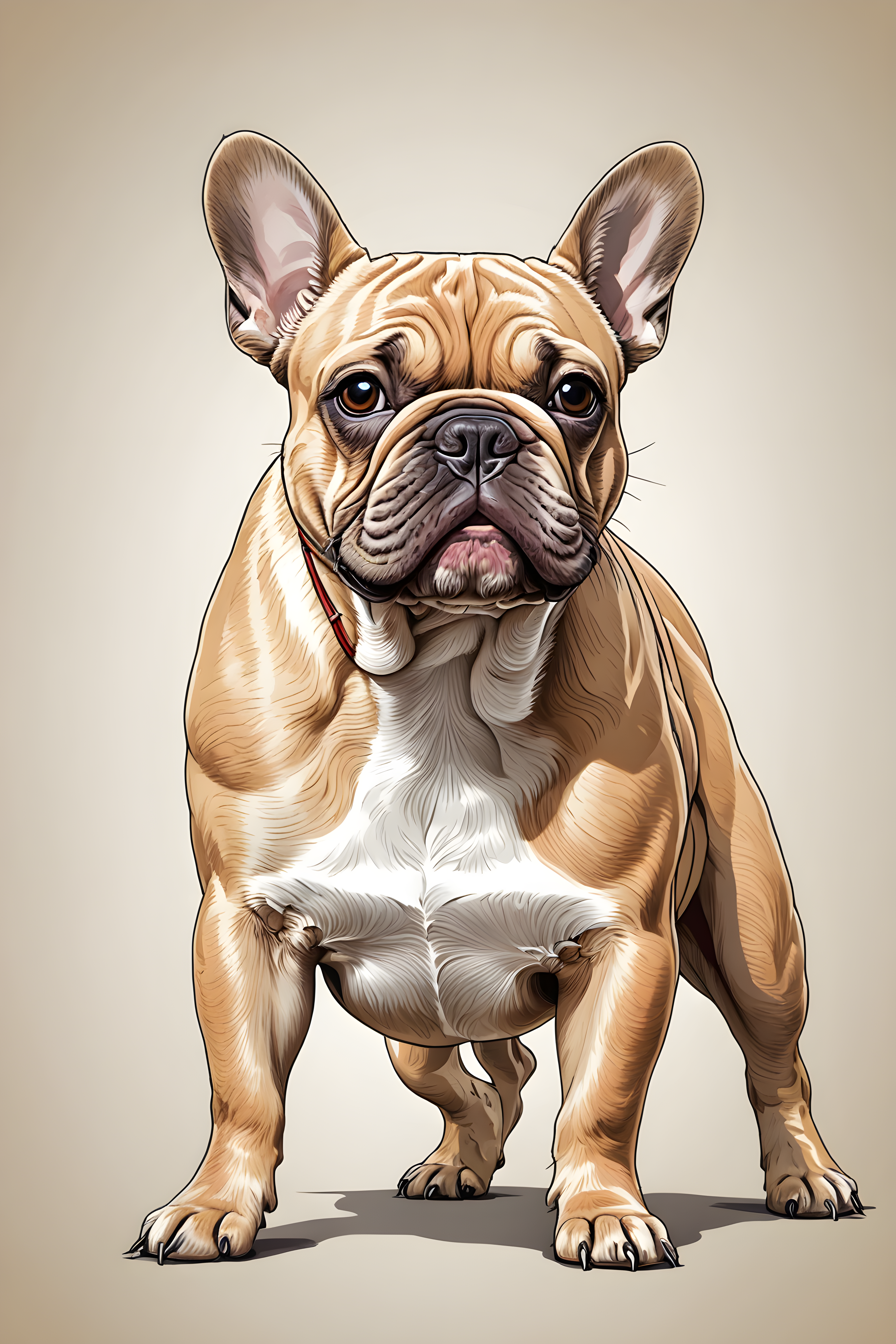 French Bulldog — Line Art (Energetic)