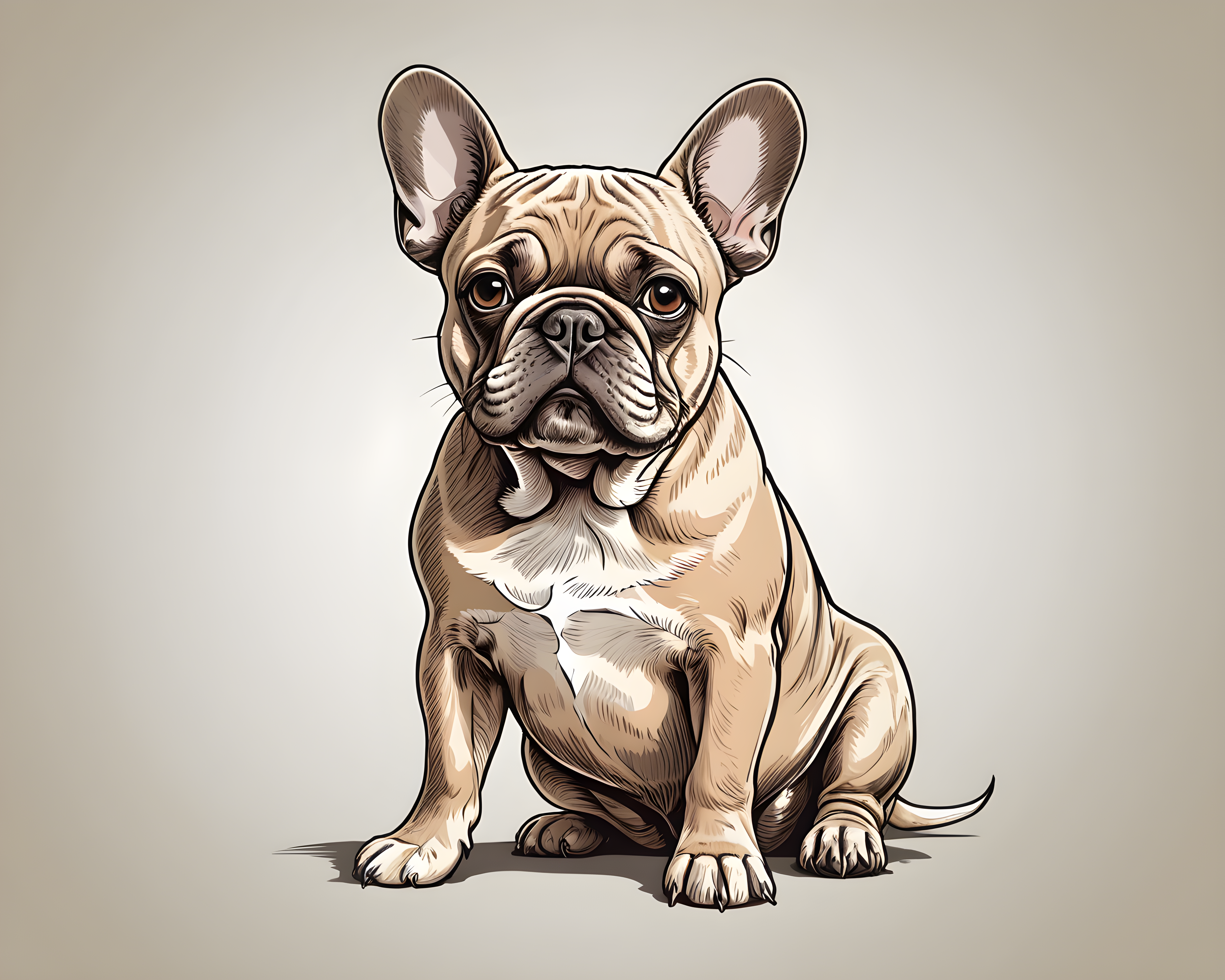 French Bulldog — Line Art (Funny)