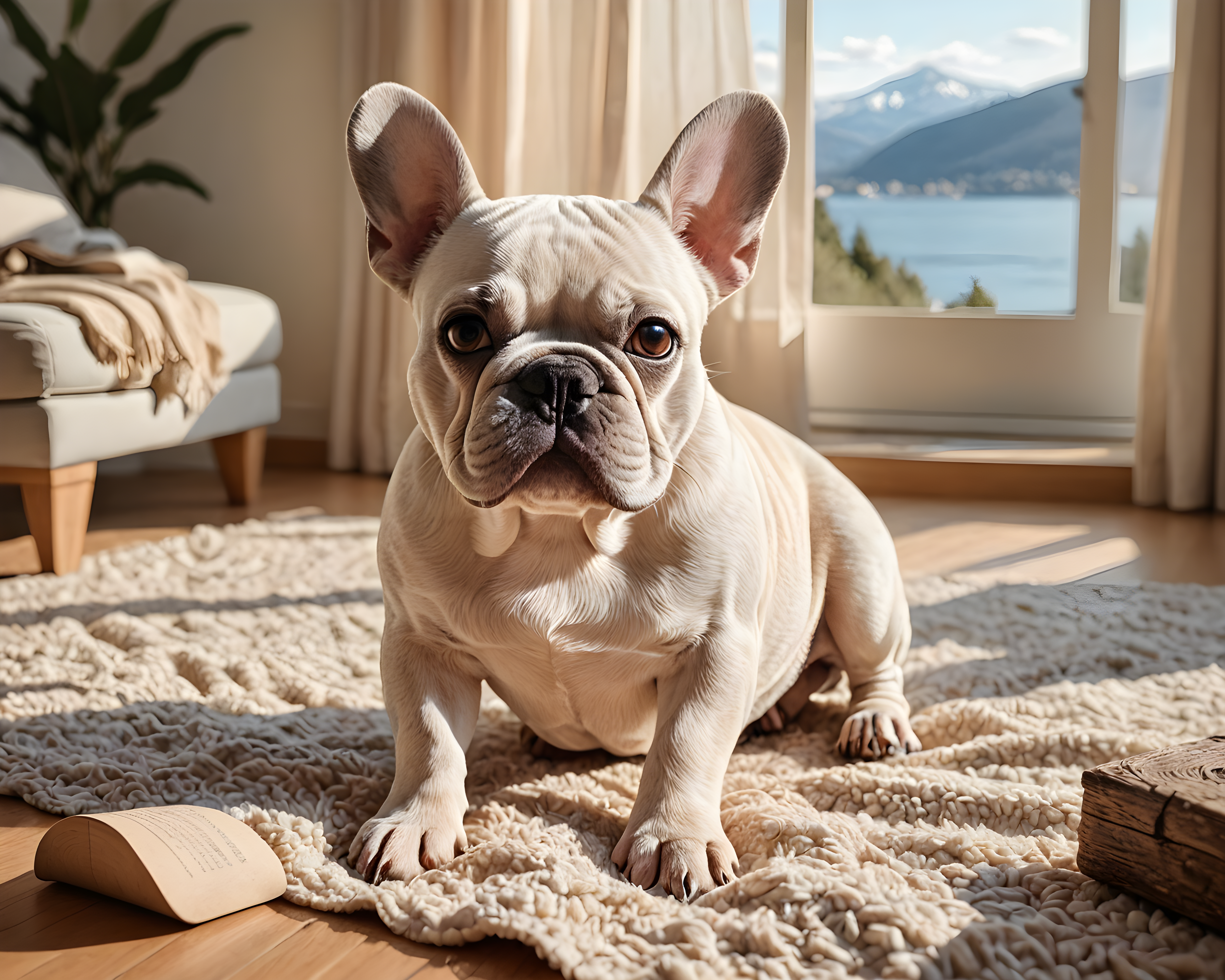 French Bulldog — Line Art (Romantic)