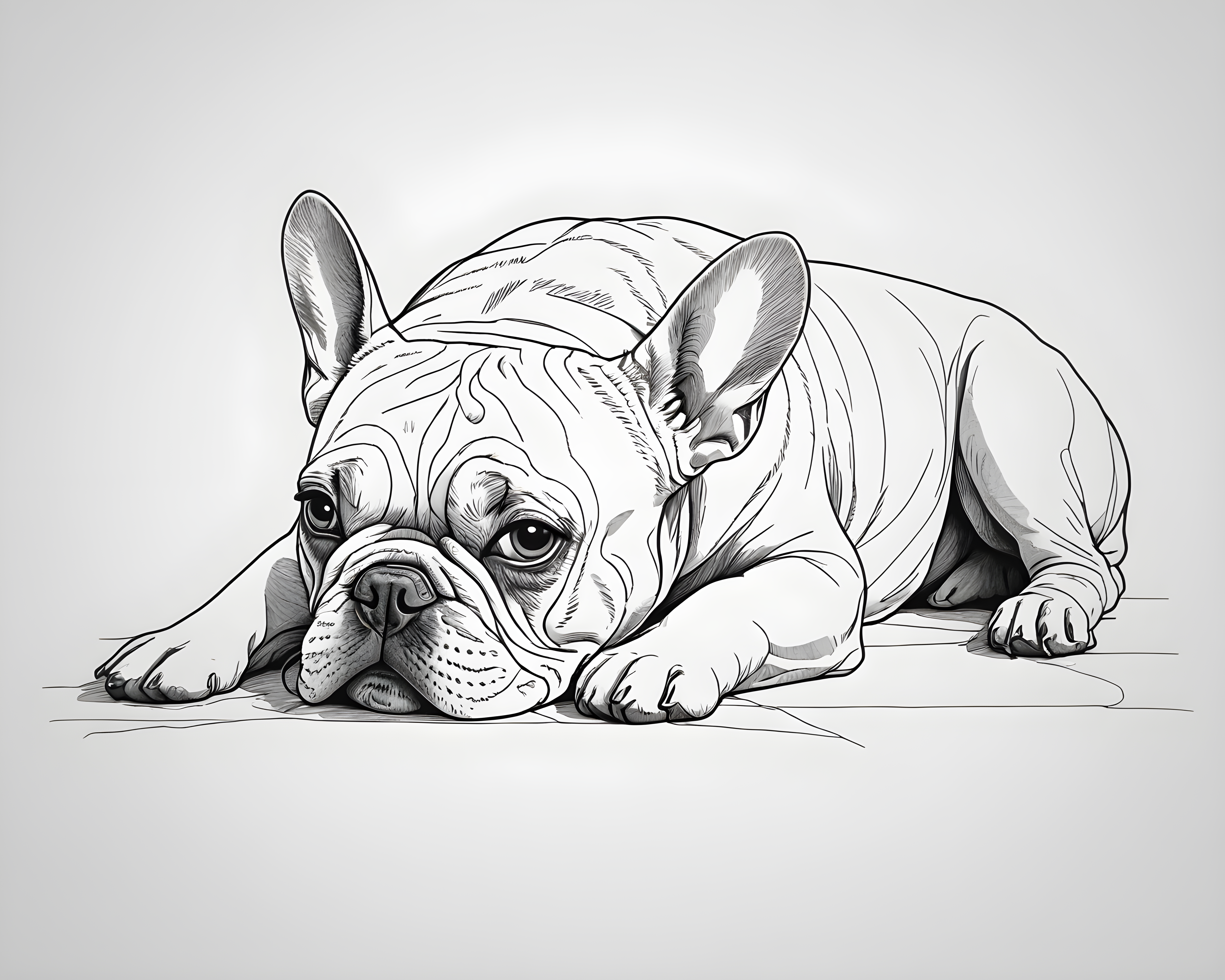 French Bulldog — Minimalist Line Art (Fantasy)