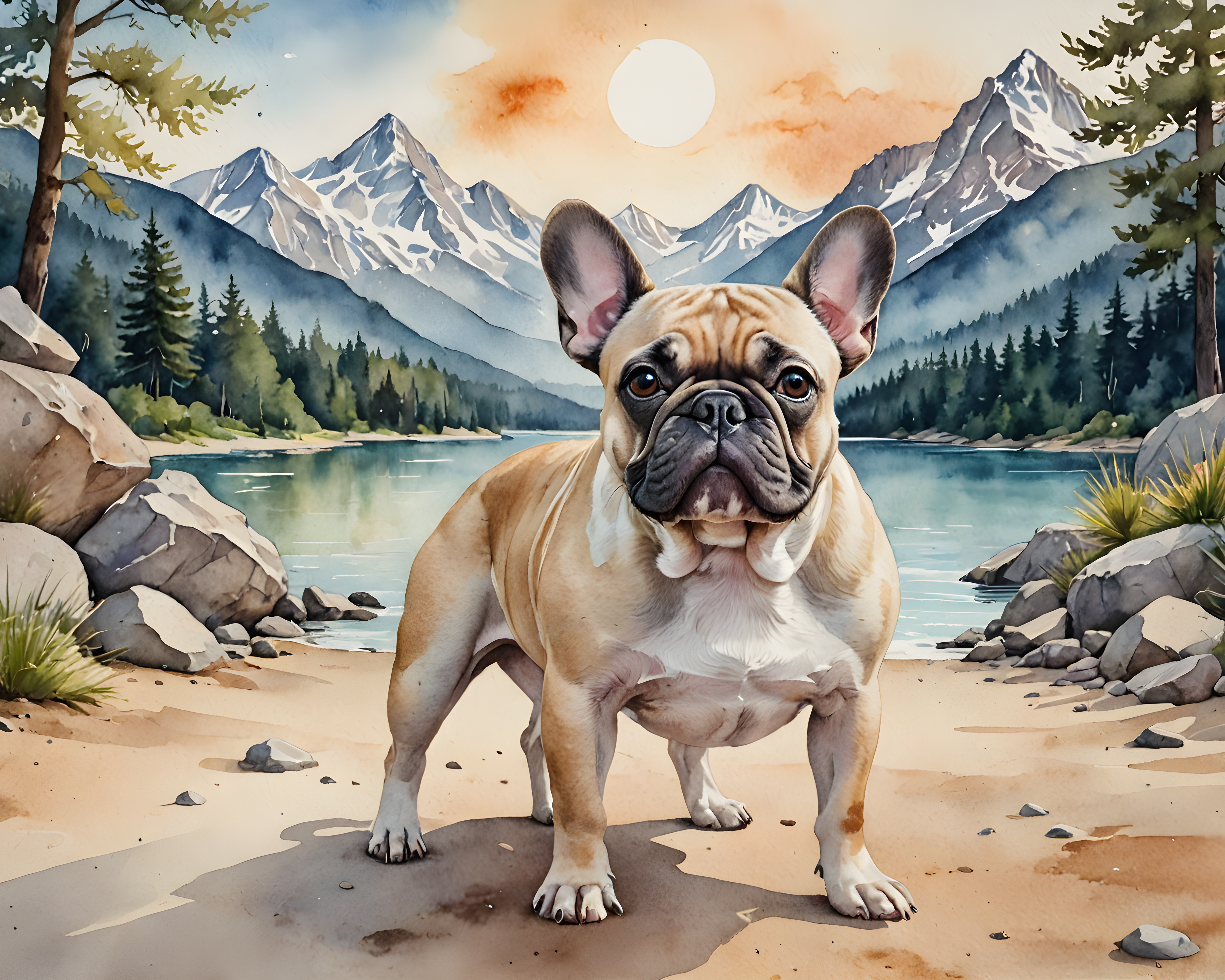 French Bulldog — Watercolor (Fantasy)