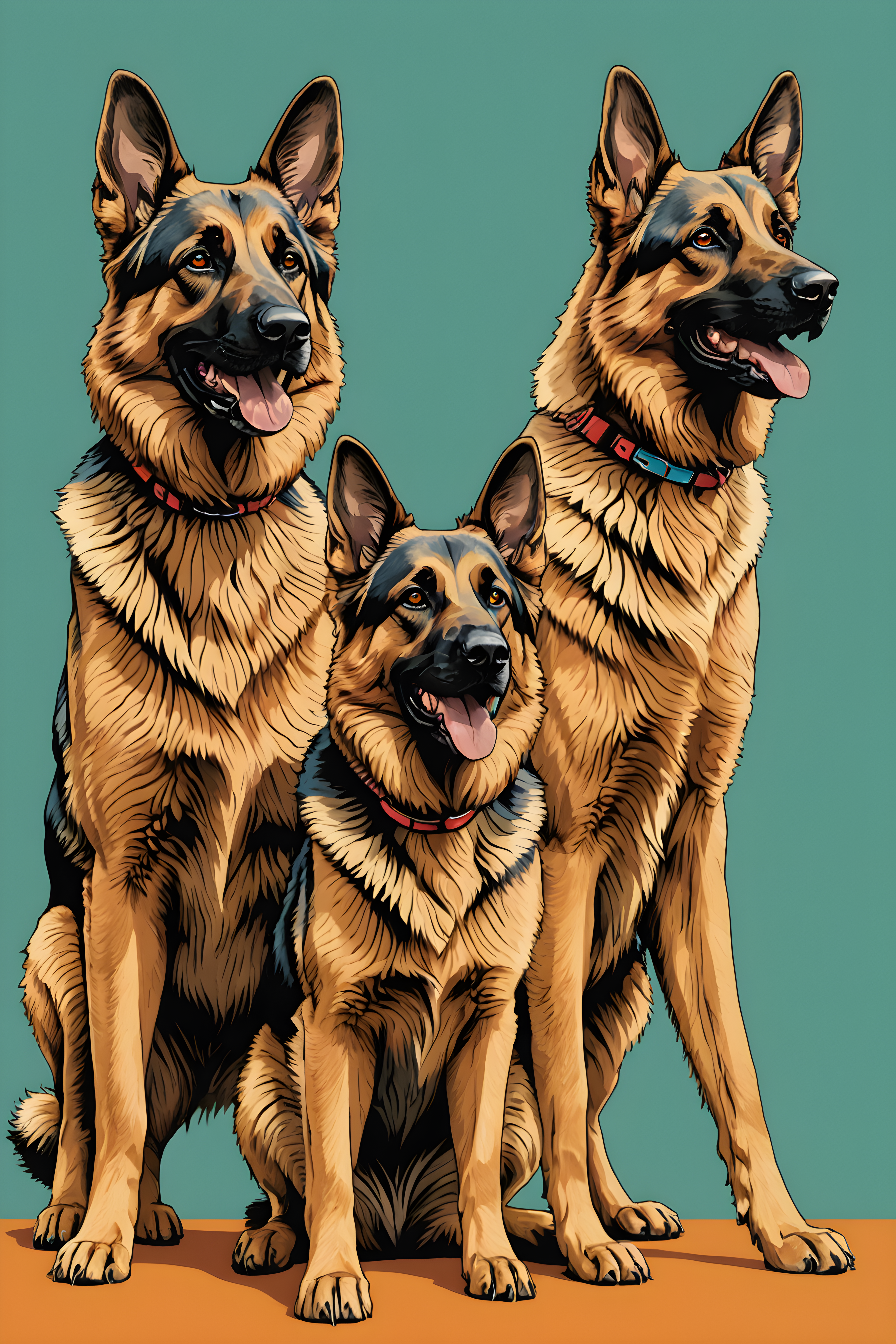 German Shepherd — Retro (Energetic)