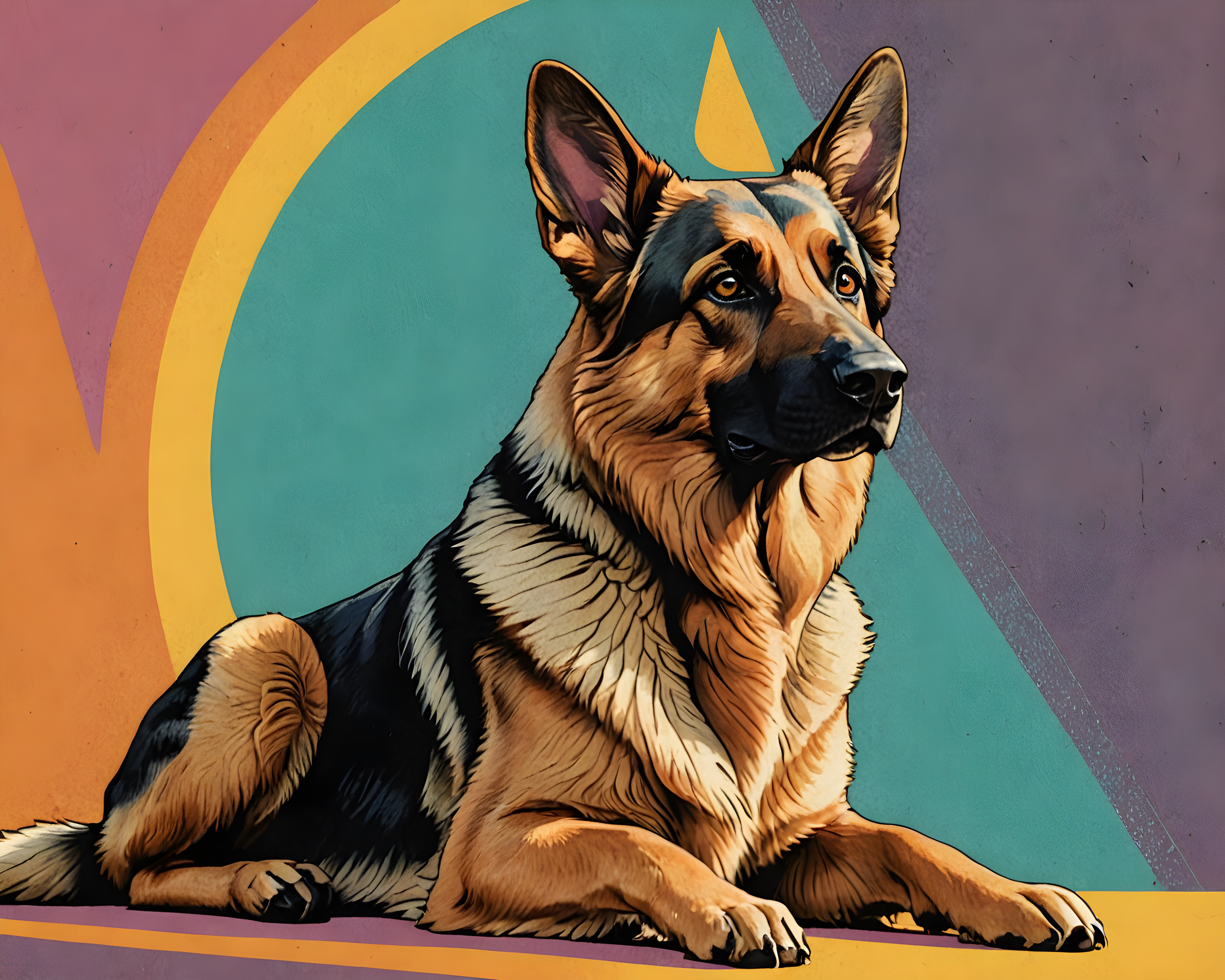 German Shepherd — Retro (Fantasy)