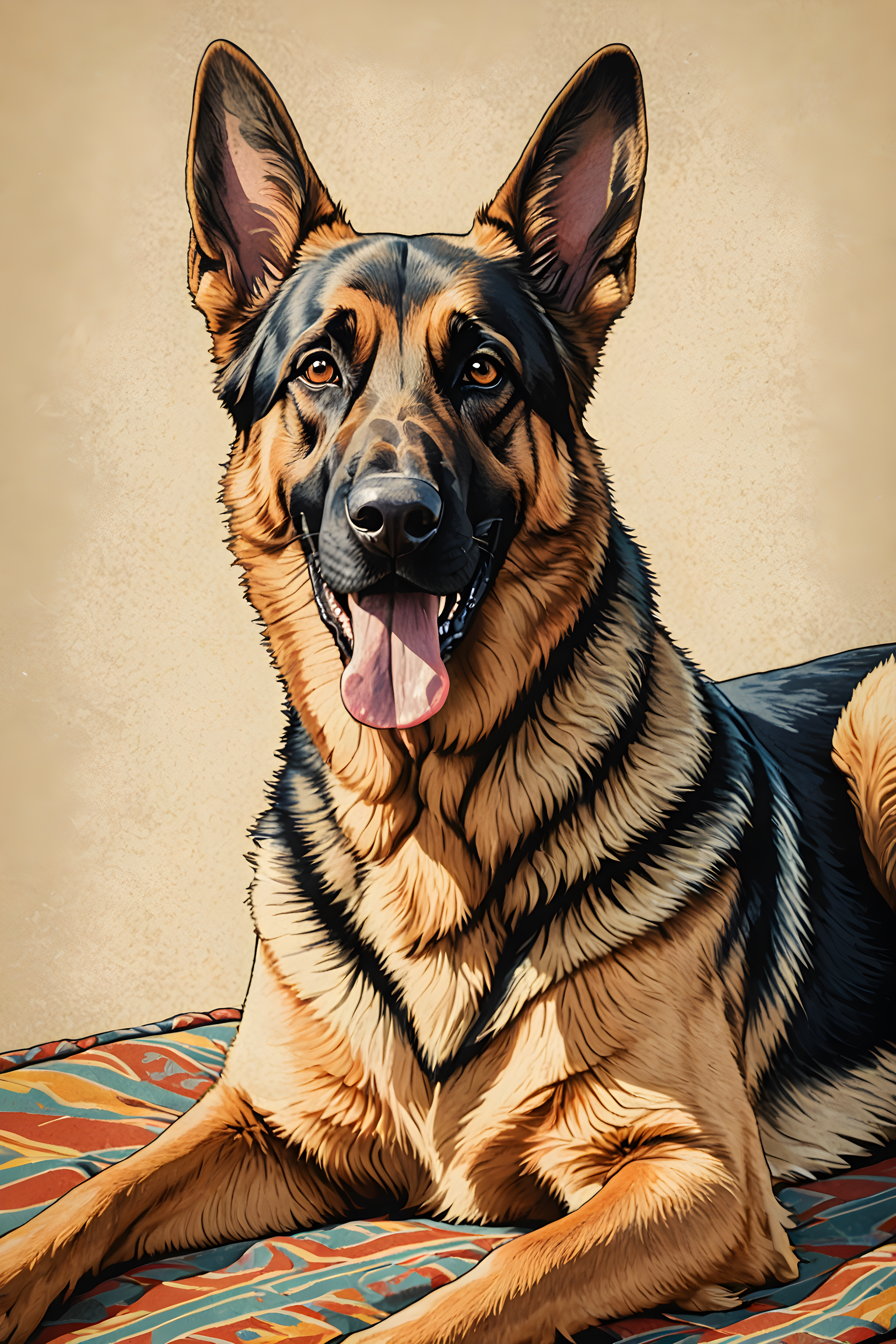 German Shepherd — Retro (Happy)