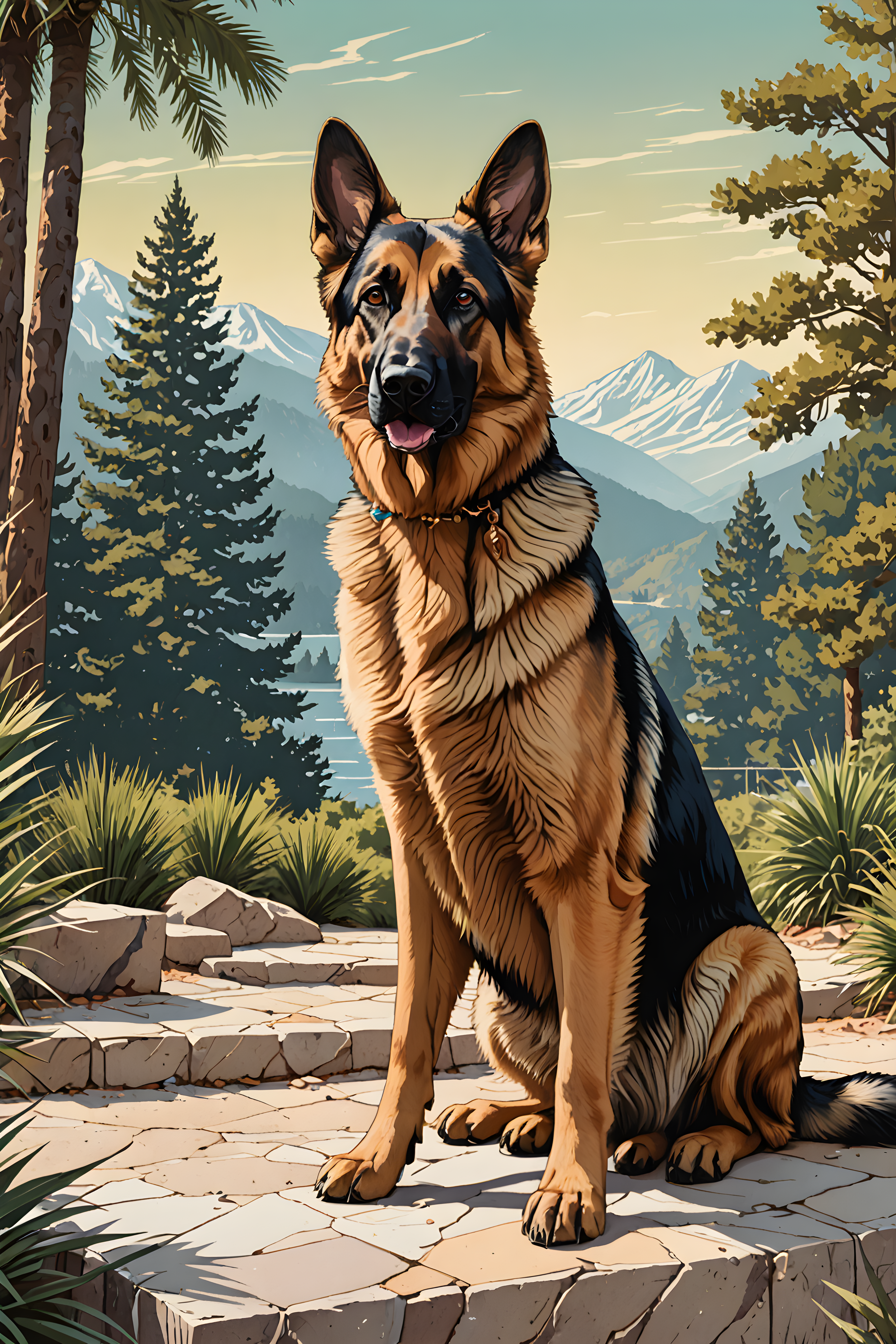 German Shepherd — Retro (Luxury)