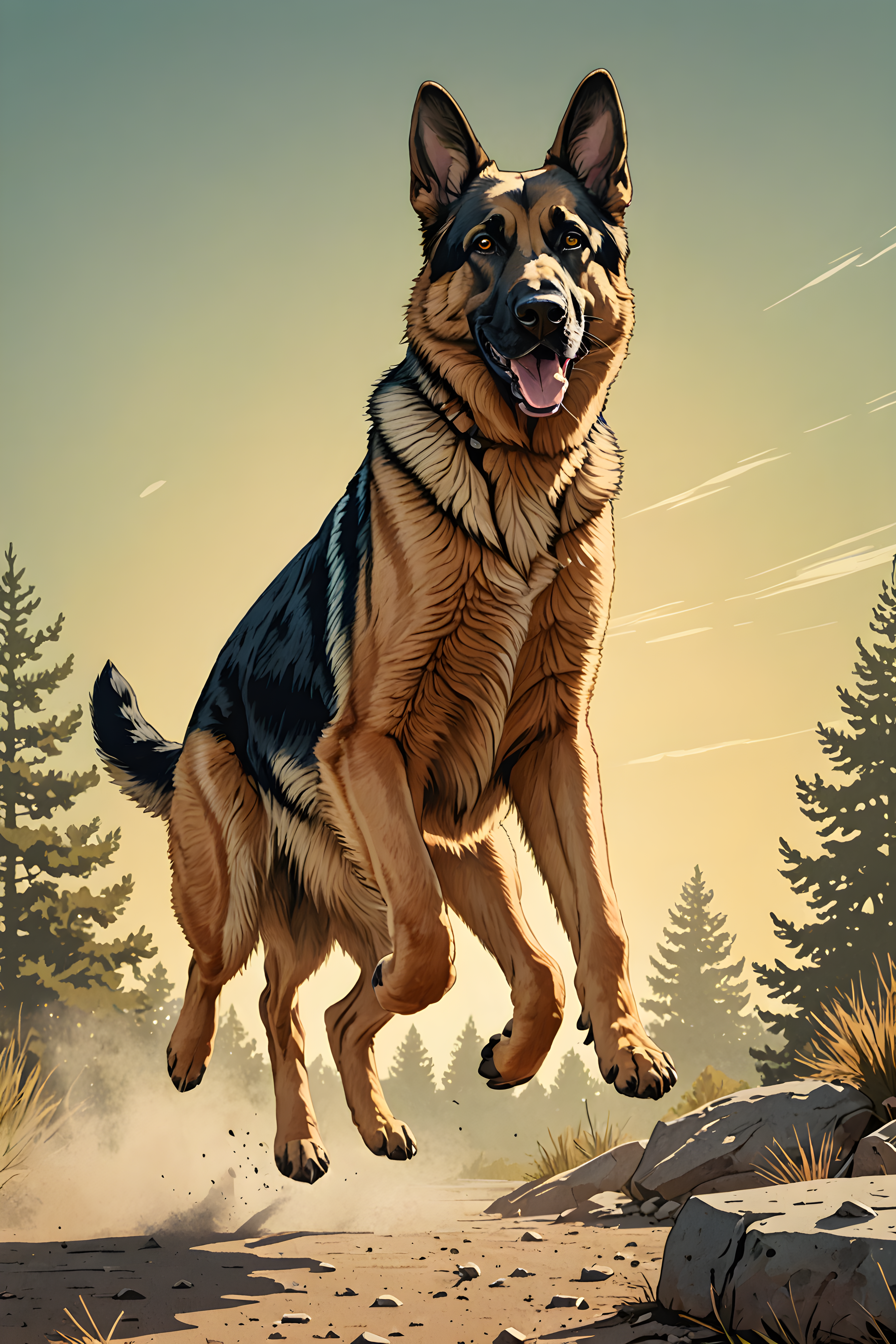 German Shepherd — Retro (Motivational)