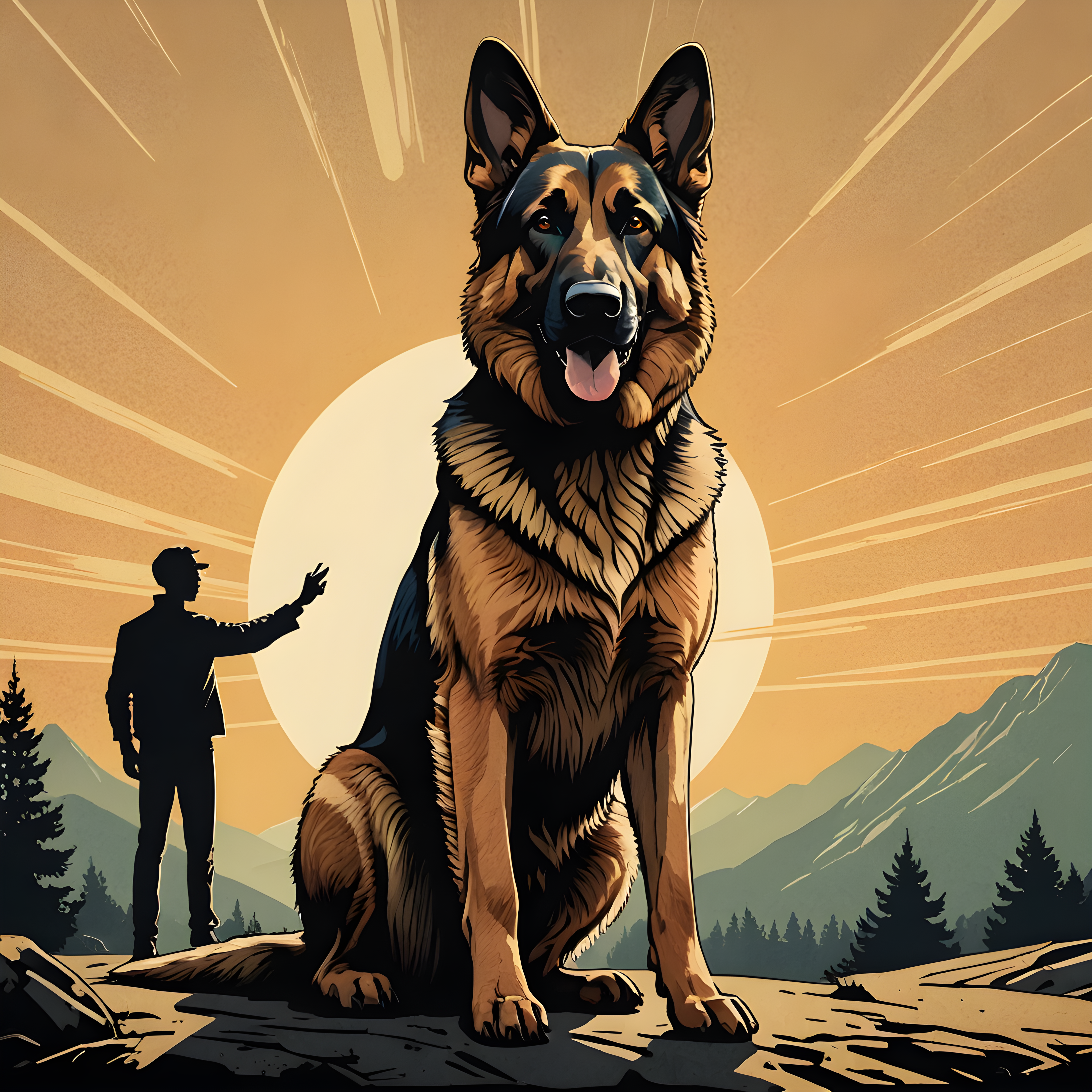 German Shepherd — Retro (Motivational)