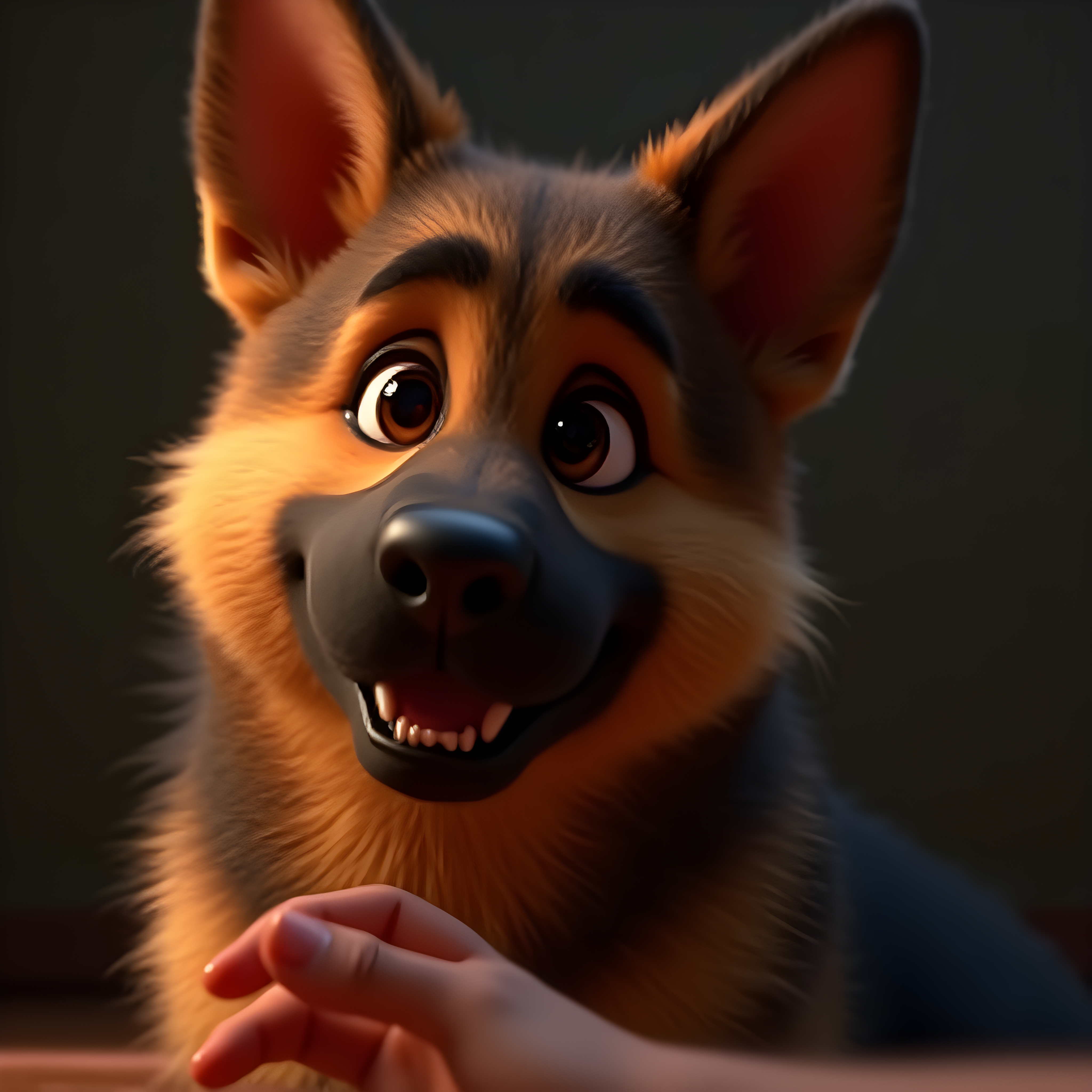 German Shepherd — 3D Render (Emotional)