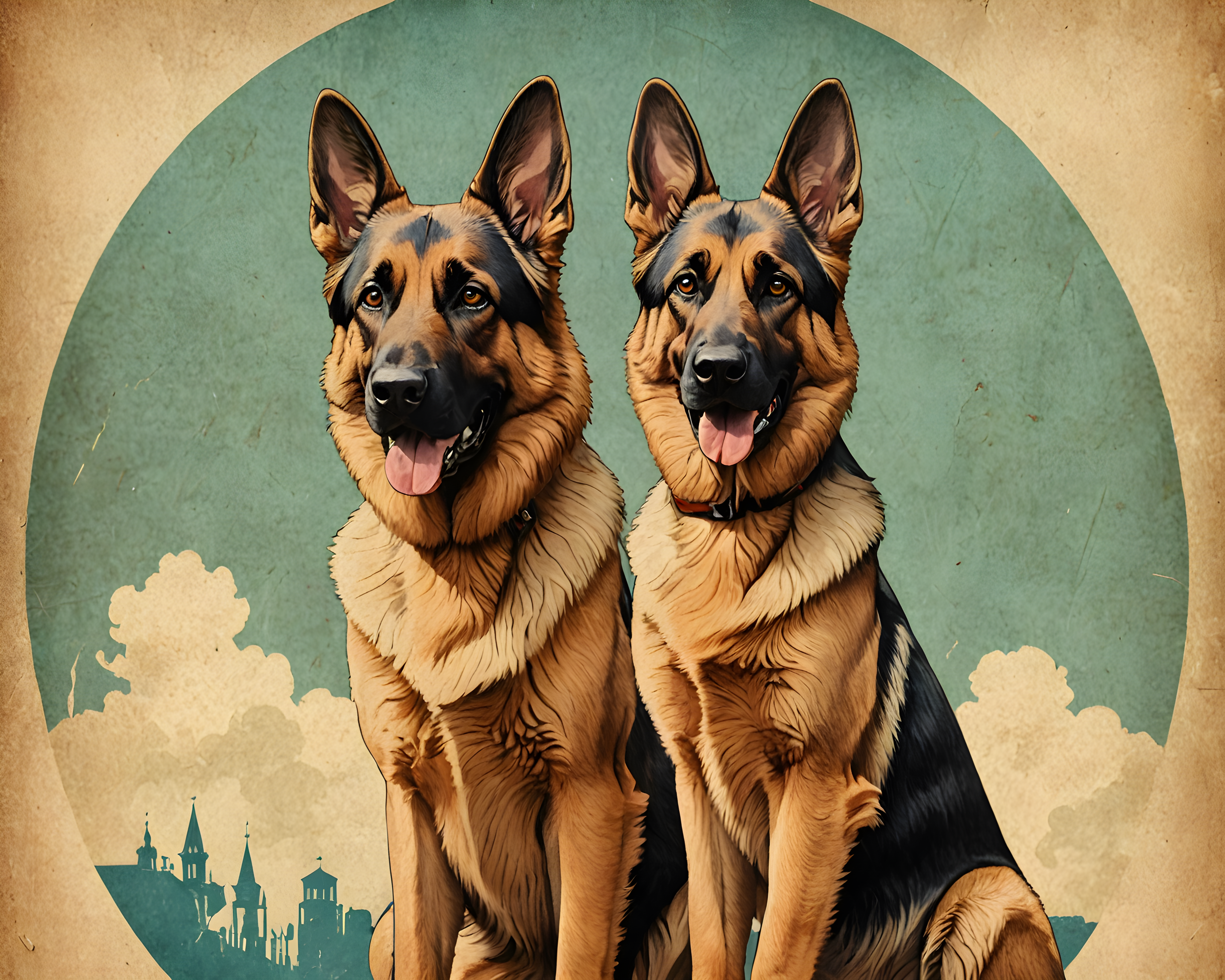 German Shepherd — Vintage Poster (Fantasy)