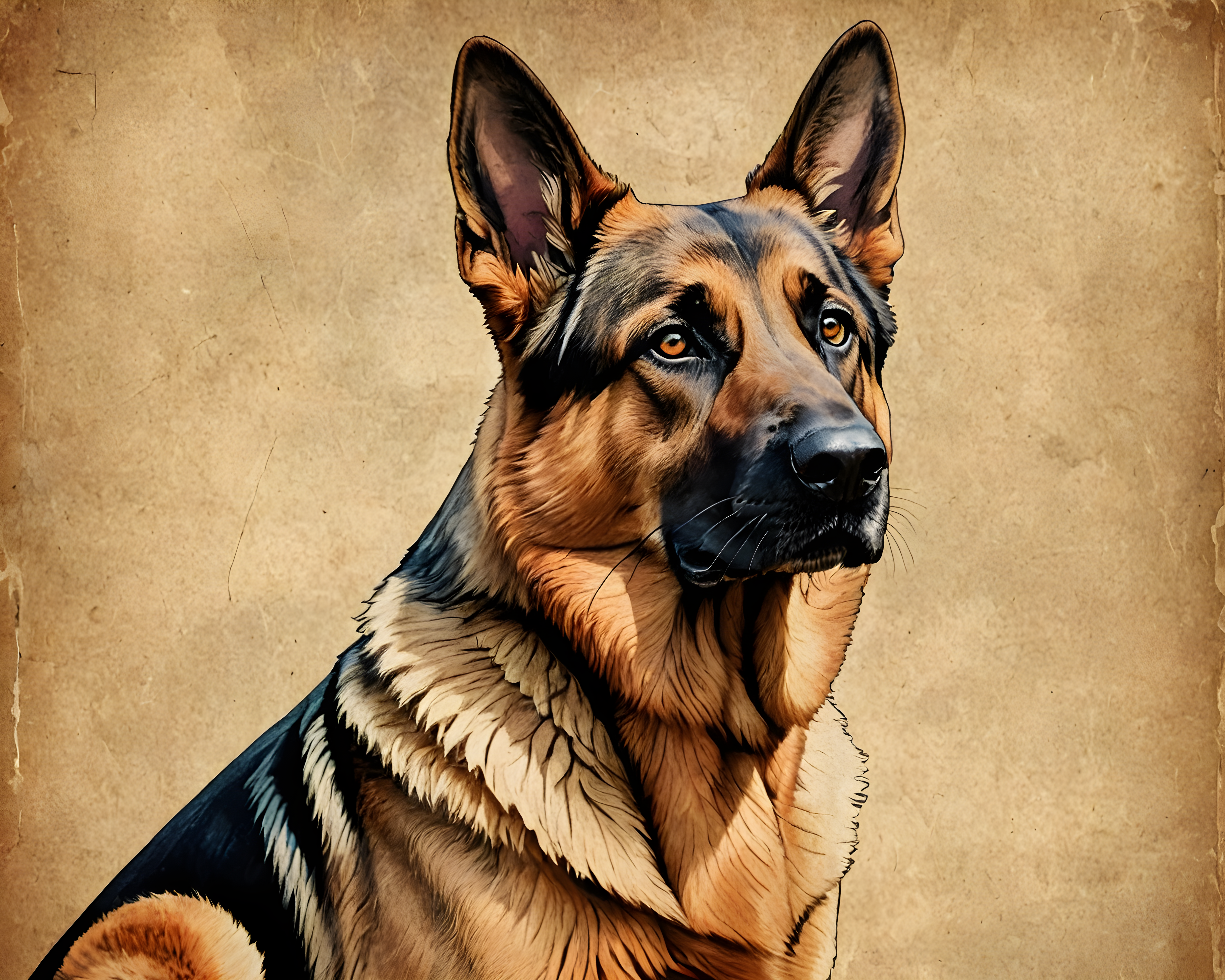 German Shepherd — Vintage Poster (Motivational)