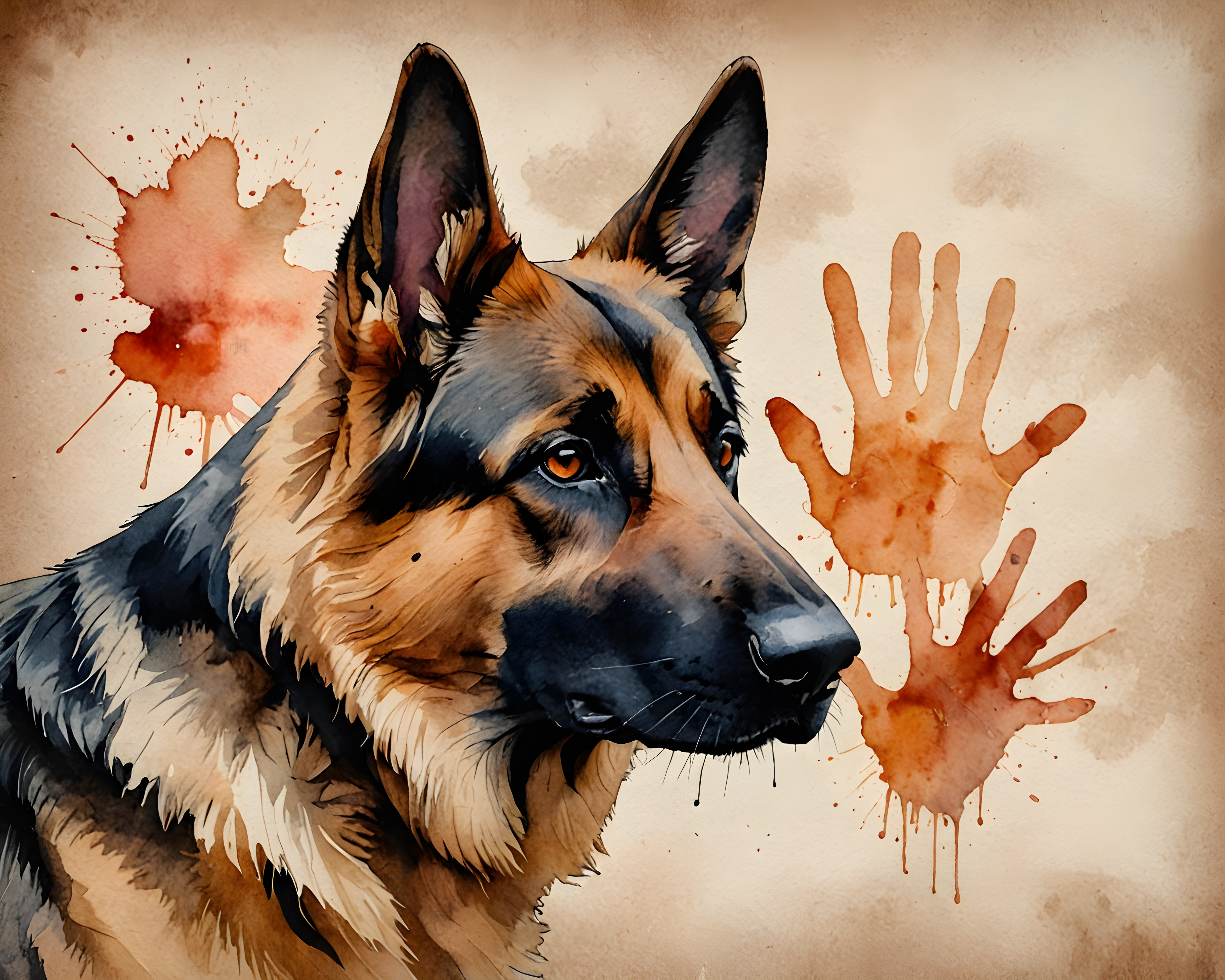 German Shepherd — Watercolor (Aesthetic)
