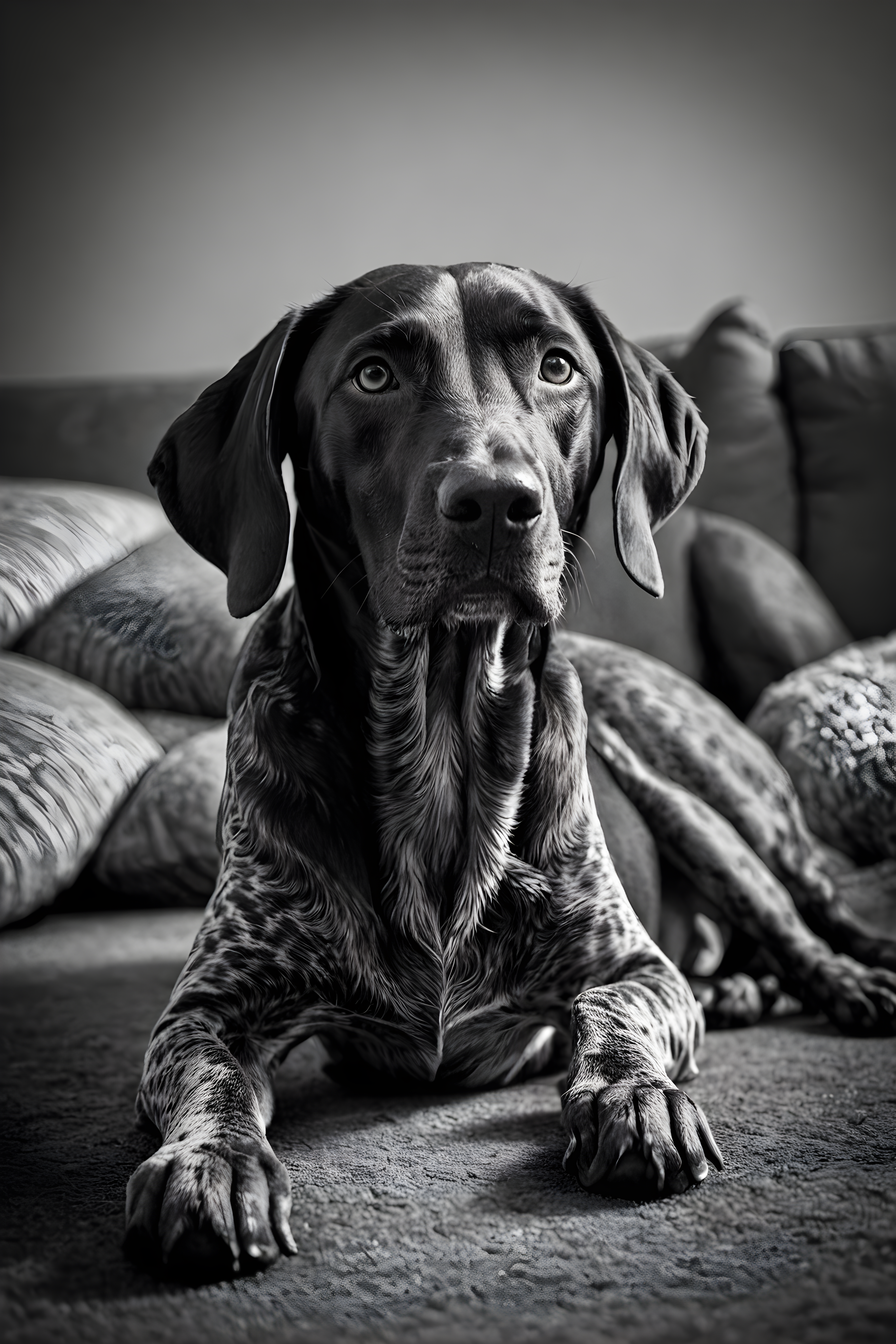 German Shorthaired Pointer — Black & White (Happy)