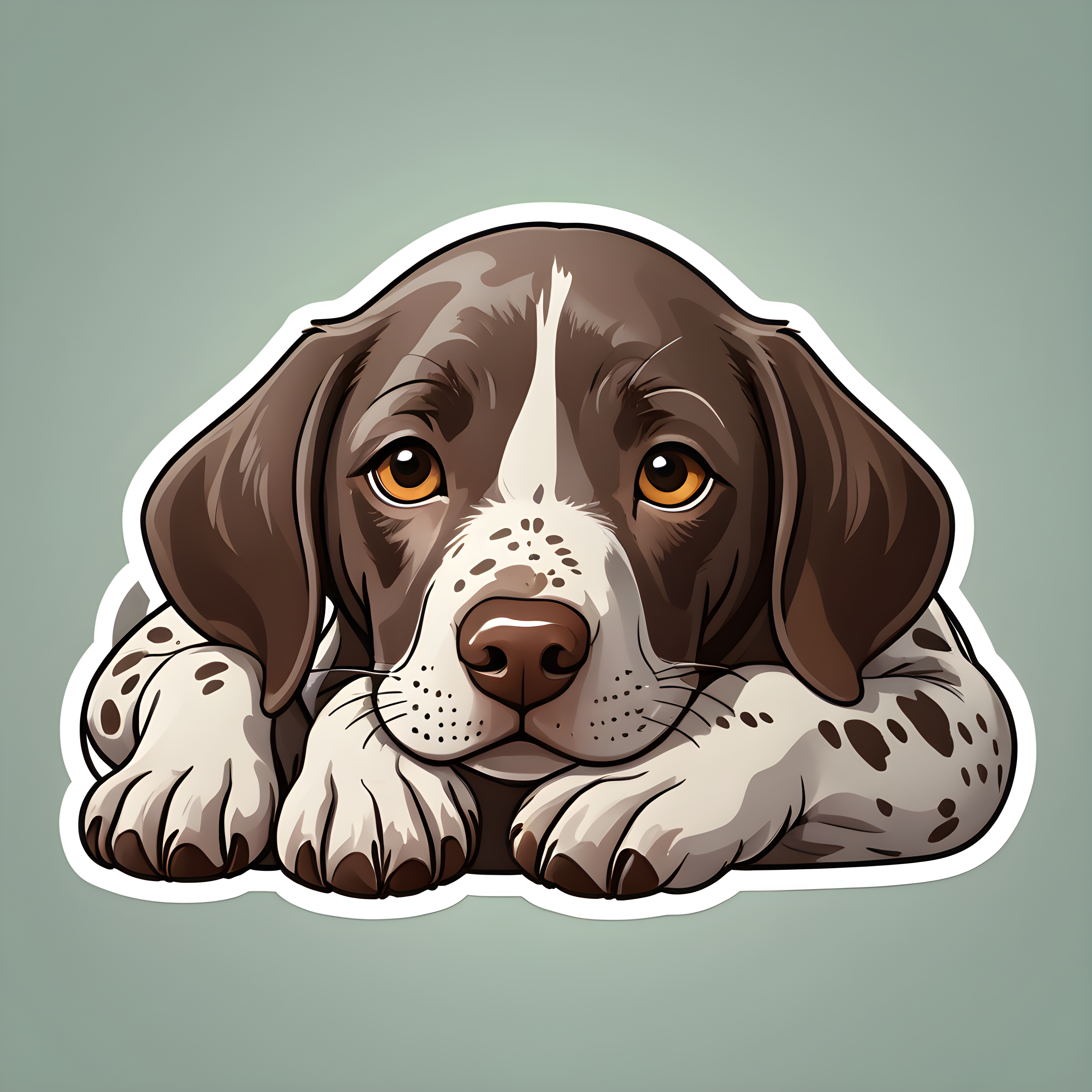 German Shorthaired Pointer — Cartoon / Kawaii (Sleepy)