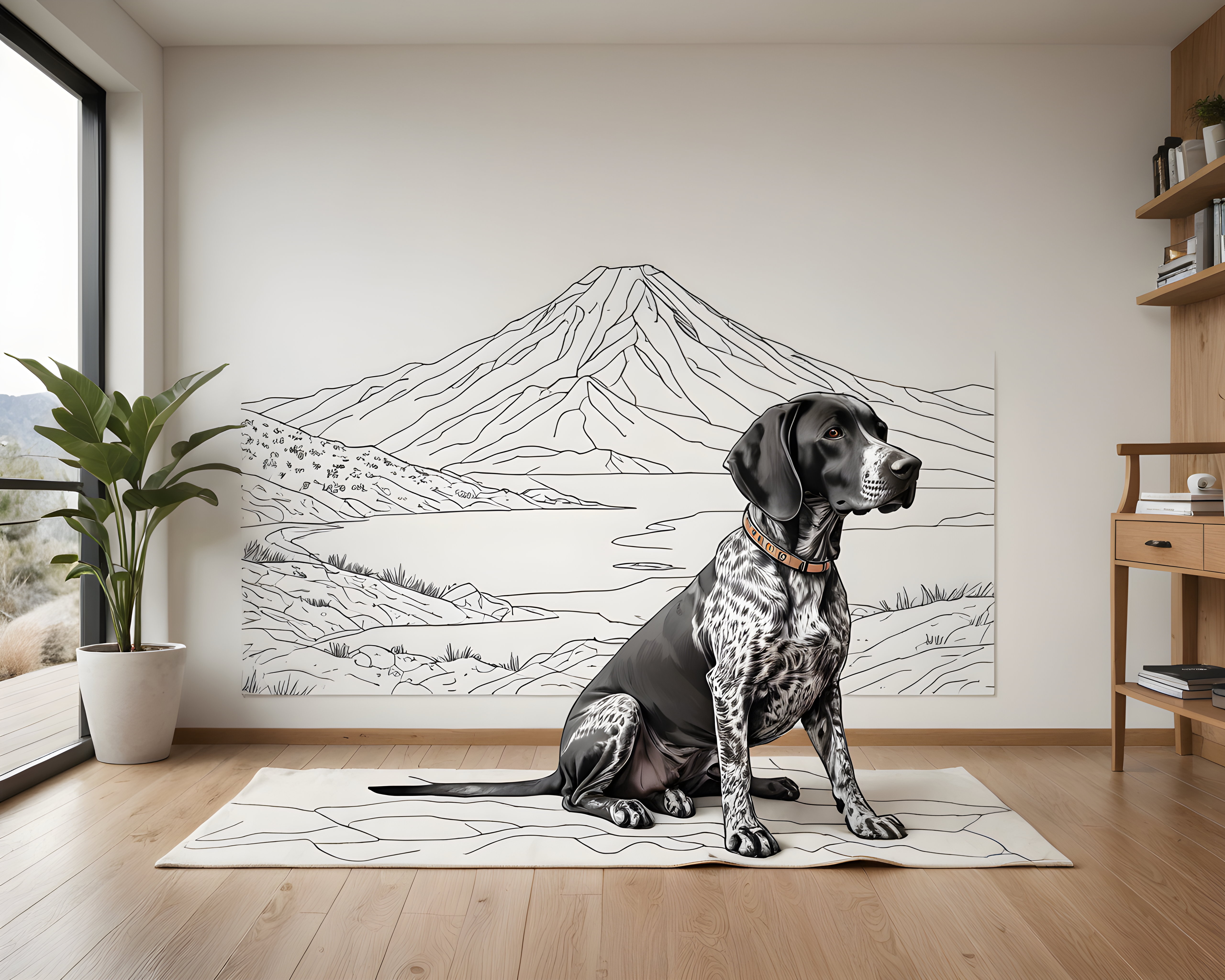German Shorthaired Pointer — Minimalist Line Art (Cute)