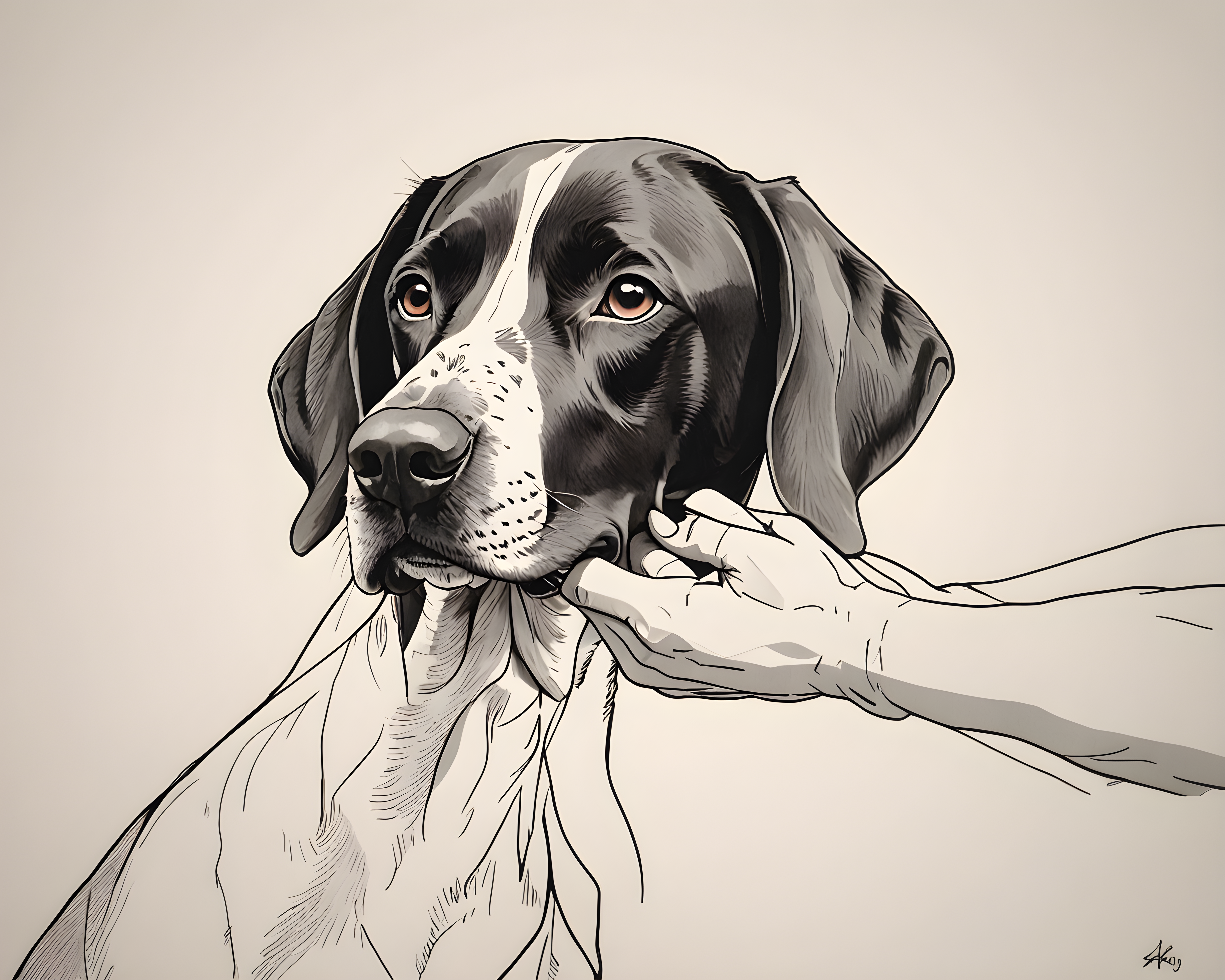 German Shorthaired Pointer — Minimalist Line Art (Cute)