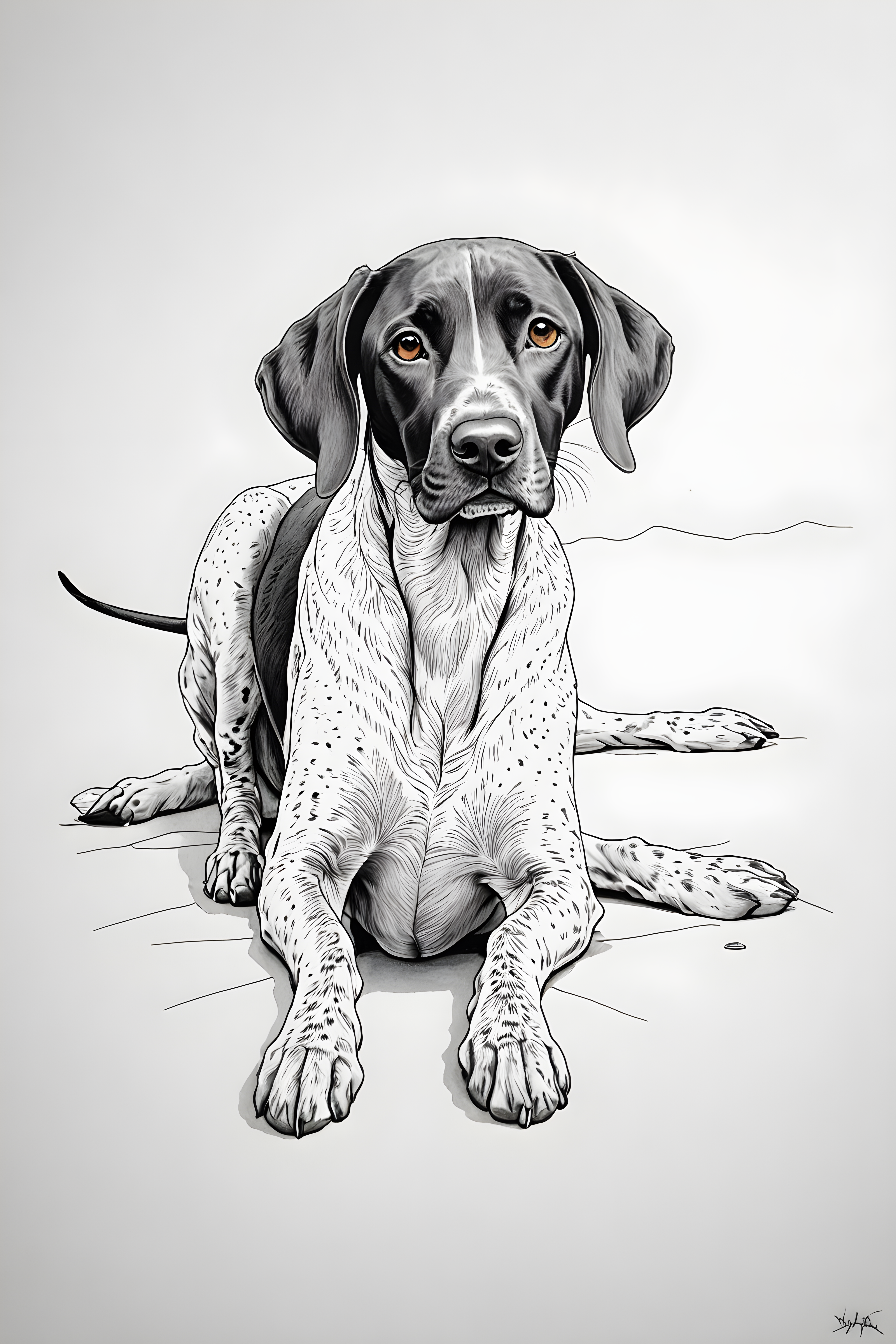 German Shorthaired Pointer — Minimalist Line Art (Cute)