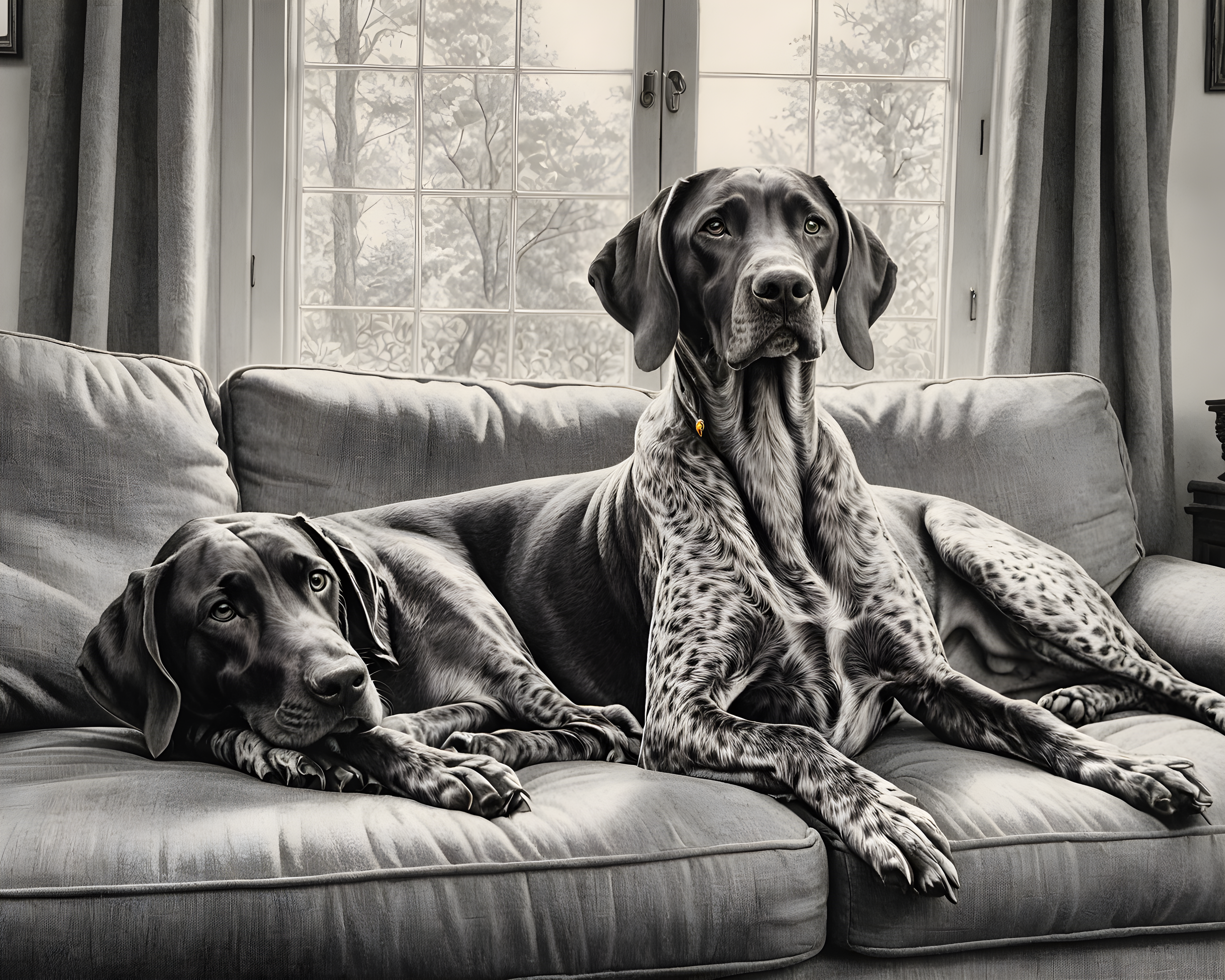 German Shorthaired Pointer — Pencil Sketch (Lifestyle)